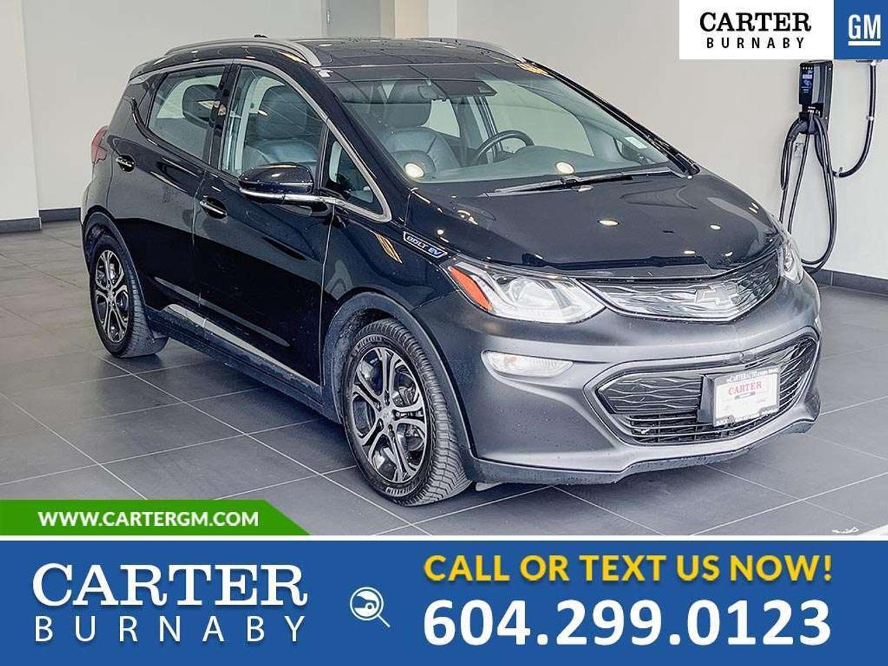 ONE OWNER. Drive farther with up to 417 km of electric range in this 2021 Chevrolet Bolt EV Premier, featuring heated seats, automatic climate control, Bluetooth connectivity, rear park assist, and a traction control system for confident, comfortable driving. This well-equipped EV delivers impressive efficiency, modern technology, and everyday practicality, making it an excellent choice for commuting or weekend adventures. Come take it for a test drive today and experience all this stylish vehicle has to offer!

WHY CARTER GM BURNABY?

- An unrivalled vehicle purchasing experience!
- Exceeding our loyal customers expectations since 1963
- 4.5 Google star rating (with 2,300+ customer reviews)
- Cargurus Top-rated Dealer 2025 Award
- Cargurus Top Value Dealer 2025 Award
- Peace of mind - 150-point vehicle inspection
- CARFAX - full vehicle service history - purchase with confidence!
- Vehicle trades welcome! Best price guaranteed!
- We provide upfront pricing, zero hidden fees, and 100% transparency
- Fast approvals and 99% acceptance rates (no matter your current credit status!)
- Multilingual staff (many languages spoken)
- Comfortable non-pressured environment with in-store television, WIFI and a childrens play area!
- In-store restaurant: fresh daily menu





Were here to help you drive the vehicle you want, the vehicle you deserve!
QUESTIONS? GREAT! WEVE GOT ANSWERS!
To speak with a friendly vehicle specialist - CALL NOW!
The advertised price includes all standard dealer fees and any applicable manufacturer or dealer incentives. It does not include applicable taxes, licensing, insurance, or optional products or services. Dealer fees will be clearly broken out and itemized on the bill of sale, maximum total of fees $595.00. Prices are shown in Canadian dollars. While we make every effort to ensure accuracy, vehicle details, pricing, options, and availability are subject to change without notice. Please confirm all information with dealership sales management before purchase. Dealer Code: 81129
