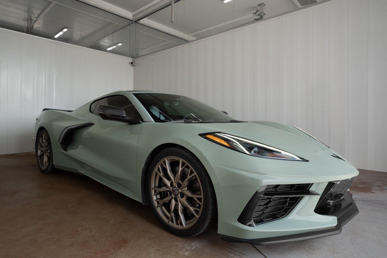 <meta charset=UTF-8 />
<p data-path-to-node=0>The mid-engine design of the eighth-generation Corvette completely rewrote the supercar rulebook. Placing the engine behind the cabin changes everything&mdash;from the aggressive, cab-forward proportions to the razor-sharp handling dynamics.

<p data-path-to-node=1>&nbsp;

<p data-path-to-node=1>Under the rear glass sits a naturally aspirated 6.2L V8 engine, delivering a thrilling 495 horsepower and 470 lb-ft of torque (bumped up courtesy of the optional Z51 Performance Package.) Power is routed exclusively to the rear wheels via an lightning-fast 8-speed dual-clutch transmission that snaps off shifts in milliseconds.

<p data-path-to-node=1>&nbsp;

<p data-path-to-node=2>As the top-tier luxury trim, the 3LT elevates the cockpit to a bespoke level. The cabin is wrapped in custom leather across the upper dash, console, and door panels, complemented by a suede-microfiber headliner. You get standard GT2 bucket seats clad in premium nappa leather with carbon-fibre trim, which are both heated and ventilated.

<p data-path-to-node=2>&nbsp;

<p data-path-to-node=3>The tech suite is equally premium, featuring a customizable 12-inch digital gauge cluster, an 8-inch infotainment touchscreen with wireless Apple CarPlay and Android Auto, a 14-speaker Bose performance series audio system, a head-up display, and a high-definition front curb-view camera to protect the low front splitter.

<p data-path-to-node=3>&nbsp;

<p data-path-to-node=3>Including the Z51 Performance Package, special alloys, carbon fibre door intake trim and carbon fibre dual roof package, this Corvette Stingray includes $27,935 in factory options. Theres even lighting&nbsp;<em>for the engine.</em>




<span style=font-weight: 400;>Thank you for your interest in this vehicle. Its located at Centennial Nissan, 30 Nicholas Lane, Charlottetown, PEI. We look forward to hearing from you - call us at 1-902-892-6577.</span>