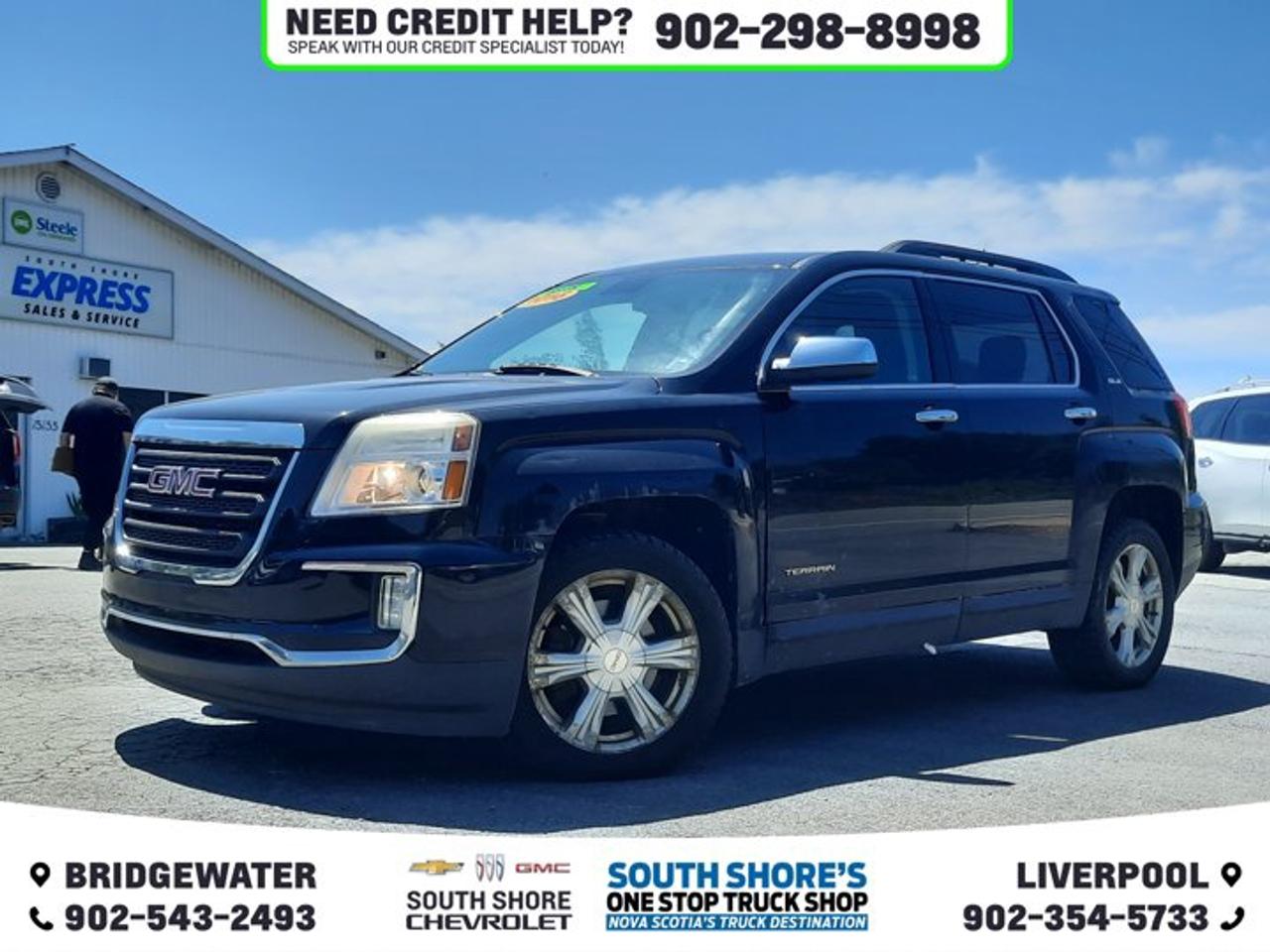 Awards: * JD Power Initial Quality Study (IQS) * 2016 IIHS Top Safety Pick with optional front crash prevention * 2016 IIHS Top Safety Pick * 2016 KBB.com Brand Image Awards Recent Arrival! Jet Black 2016 GMC Terrain SLE-2 For Sale, Bridgewater AWD 6-Speed Automatic 2.4L 4-Cylinder SIDI DOHC VVT Clean Car Fax, AWD, 8 Speakers, ABS brakes, Air Conditioning, Alloy wheels, Brake assist, Bumpers: body-colour, Compass, Dual front side impact airbags, Electronic Stability Control, Exterior Parking Camera Rear, Front reading lights, Fully automatic headlights, Heated Driver & Front Passenger Seats, Heated front seats, Illuminated entry, Occupant sensing airbag, Outside temperature display, Overhead airbag, Passenger vanity mirror, Power door mirrors, Power driver seat, Power steering, Power windows, Preferred Equipment Group 3SB, Premium audio system: IntelliLink, Remote keyless entry, Remote Vehicle Start, Security system, Single-Zone Automatic Climate Control, Speed-sensing steering, Tachometer, Telescoping steering wheel, Tilt steering wheel, Traction control, Trip computer, Variably intermittent wipers. Reviews: * Powerful available V6 engine; quiet interior; comfortable highway ride; spacious and adjustable backseat. Source: Edmunds