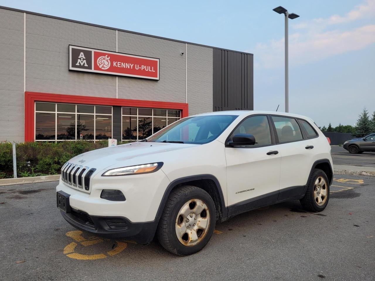 2015 Jeep Cherokee in Bright white clearcoat. The vehicle has 219,151km. The vehicle runs and drives. Check engine light is on. Few imperfections/rust around the car. Cracked windshield. Exhaust leak. We dont perform any mechanical/safety inspections. The vehicle is sold as is and might need some work.