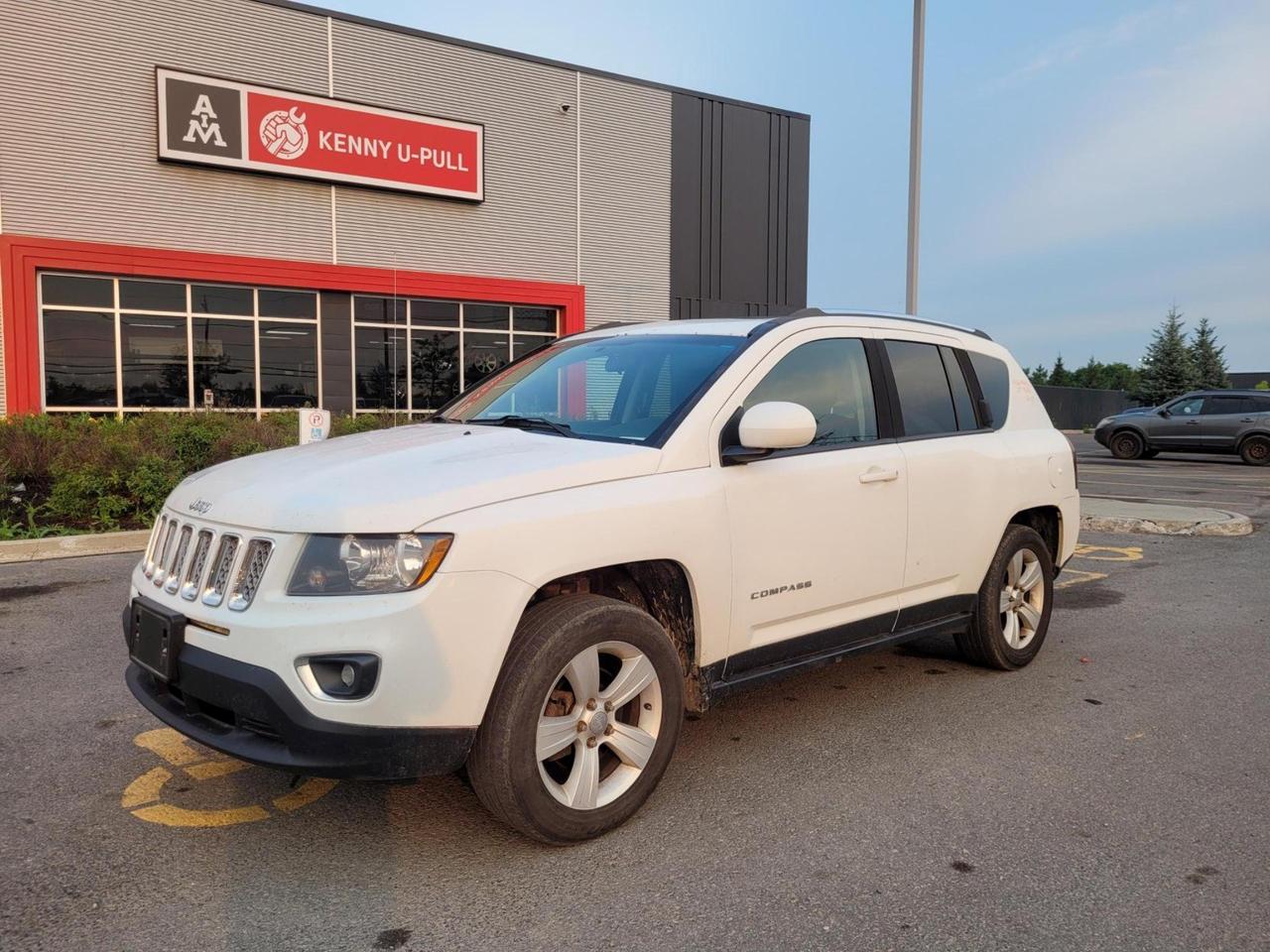 2016 Jeep Compass in Bright white. The vehicle has 160,141km. The vehicle runs and drives. Check engine, ABS, TC and 4WD lights are on. Few imperfections/rust around the car. We dont perform any mechanical/safety inspections. The vehicle is sold as is and might need some work.