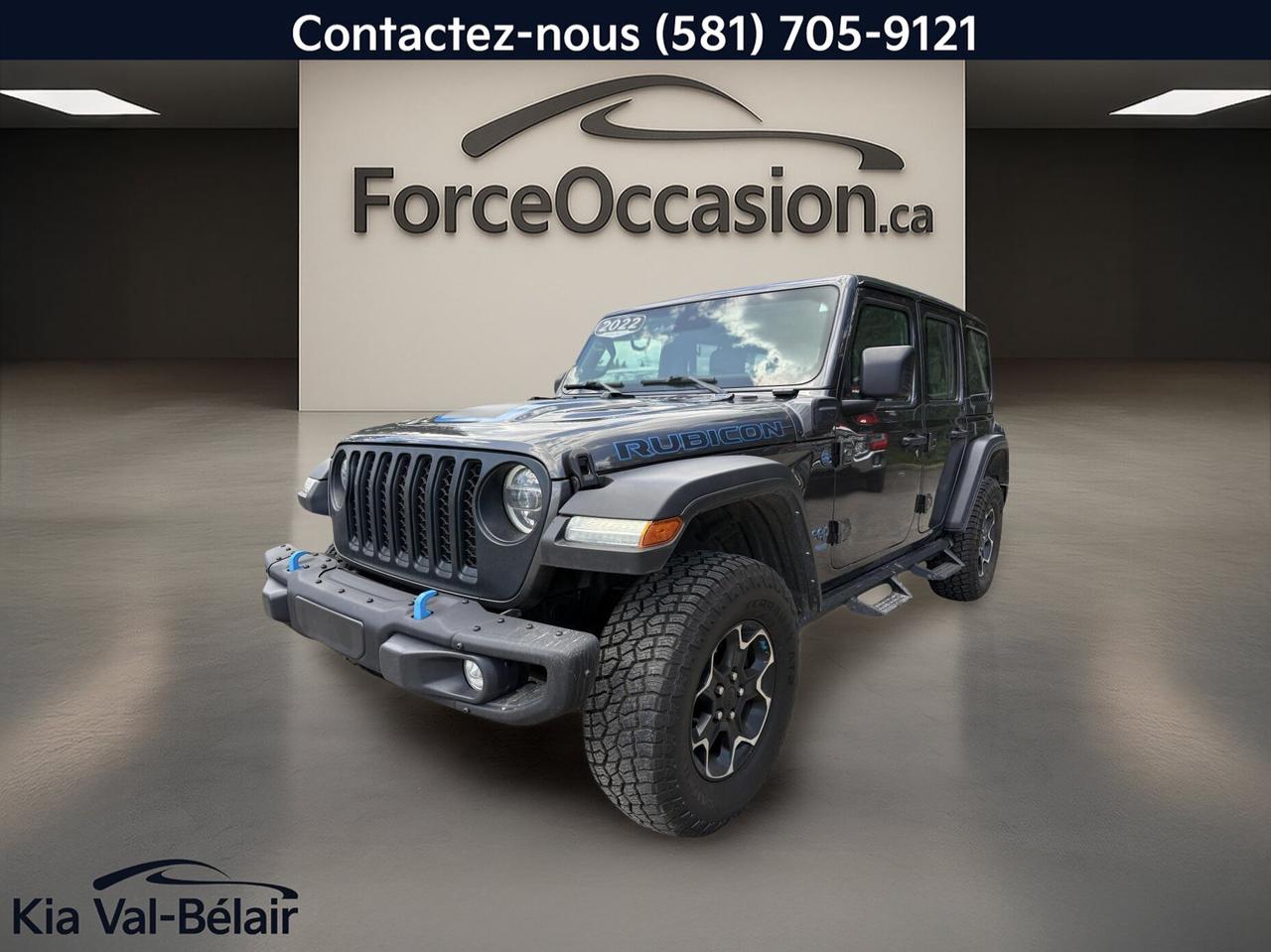 Used 2022 Jeep Wrangler 4xe UNLIMITED RUBICON * 4X4 * CUIR * GPS * BI-ZONE * VOLANT CHAUFF * for sale in Québec, QC