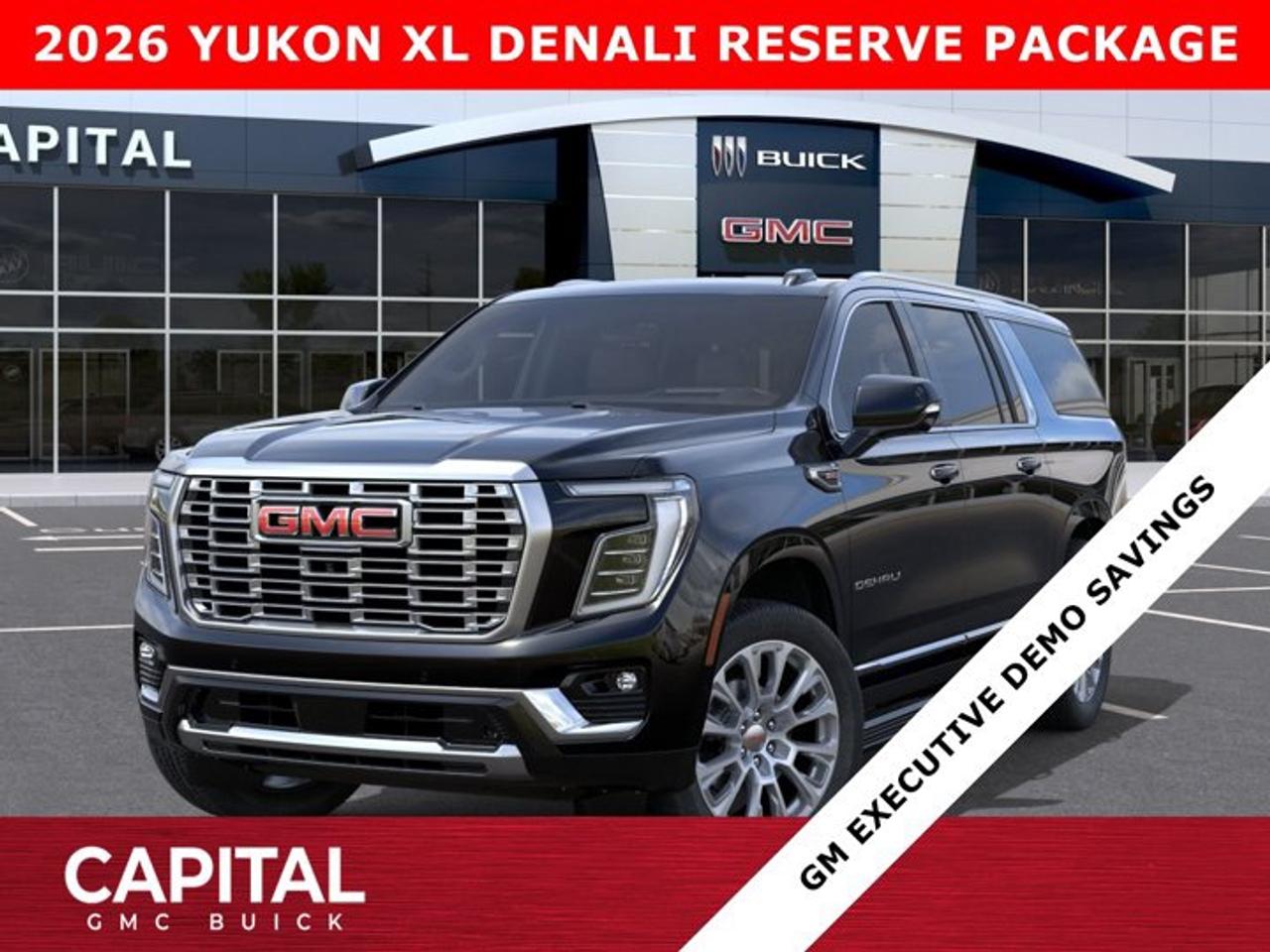 The Redesigned and Fully Loaded DENALI XL comes equipped with options like the The Denali Reserve Package, Panoramic Sunroof Power Assist Steps, Heated and Cooled Seats, Air Suspension, Dual Display Rear Media Screens, 15 Inch heads-up display, Super Cruise Handsfree Driving, 360 CAM, Rear Streaming Mirror, Magnetic Ride Control, MASSIVE 16.8 Inch Horizontal Touchscreen, Max Trailering Package and so much more.... Come and experience it for yourself at CAPITAL GMC BUICKAsk for the Internet Department for more information or book your test drive today! Text 825-445-0521 for fast answers at your fingertips!AMVIC Licensed Dealer - Licence Number B1044900Disclaimer: All prices are plus taxes and include all cash credits and loyalties. See dealer for details. AMVIC Licensed Dealer # B1044900