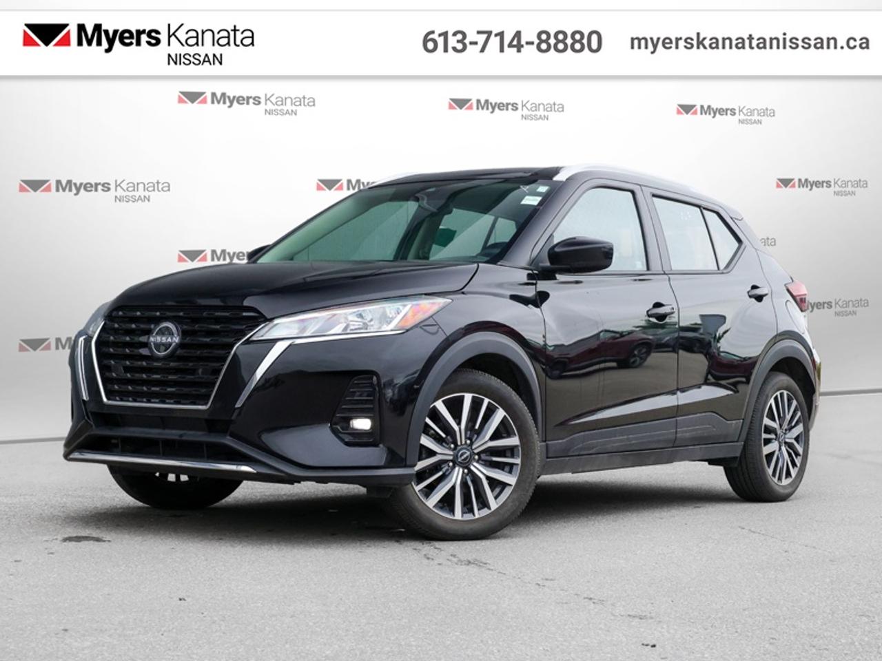 <b>Certified, Low Mileage, Heated Seats,  Apple CarPlay,  Android Auto,  Heated Steering Wheel,  Remote Start!</b><br> <br>  Compare at $24375 - KANATA NISSAN PRICE is just $22995! <br> <br>Whether its a road trip to the woods or all the gear for your next gig, this Kicks fits whatever you are into. This 2024 Nissan Kicks is for sale today in Kanata. This low mileage SUV has just 15,853 km and is a Certified Pre-Owned vehicle. Its Super Black in colour and is completely accident free based on the <a href=https://vhr.carfax.ca/?id=rUv0W306t7xuDW/6VKw5YQP0+zr5+qNR target=_blank>CARFAX Report</a>. It has an Automatic transmission and is powered by a 122HP 1.6L 4 Cylinder Engine. <br> <br> Our Kickss trim level is SV. Step up to this SV trim for stylish aluminum wheels, automatic temperature control, the Nissan Intelligent Key with remote start, a heated steering wheel, heated seats, and SiriusXM. This Kicks offers a ton of style and is built to your beat, featuring touchscreen infotainment with Apple CarPlay, Android Auto, Bluetooth, and Siri Eyes Free. The spirited performance is further enhanced with advanced safety features like emergency braking, lane departure warning, high beam assist, blind spot detection, rear parking sensors, and a rearview camera. This vehicle has been upgraded with the following features: Heated Seats, Apple CarPlay, Android Auto, Heated Steering Wheel, Remote Start, Adaptive Cruise Control, Blind Spot Detection.<br> <br/>Certified Pre-Owned BenefitsNissan Certified Pre-Owned vehicles offer all the exciting performance, innovation and reliability of a Nissan, with value and peace-of-mind at the heart of the experience. Truly an Intelligent Selection.72 month/120,000km* Powertrain Warranty Easy Financing with Nissan Canada Finance 24/7 Nissan Roadside AssistanceRental Vehicle Assistance Personalized Trip Planning Sirius Satellite Radio Trial 10 day/1,500km exchange promiseRigorous Certification ProcessEvery Certified Pre-Owned vehicle gets an obsessively detailed inspection prior to earning the Certified status. A Nissan-trained technician ensures the highest standards for each vehicle, in a 169-point inspection process72-month/120,000km Warranty** In effect for period of 72 months or 120,000kms (whichever comes first) from the vehicles original in-service dateNissans Certified Pre-Owned Powertrain Warranty provides coverage for 72 months or 120,000kms (whichever comes first) from your vehicles original in-service date. Over 600 components are covered including:Engine: Cylinder heads and block and all internal parts, rocker covers and oil pan, valvetrain and front cover, timing chain and tensioner, oil pump and fuel pump, fuel injectors, intake and exhaust manifolds and turbocharger, flywheel, seals and gaskets Transmission and Transfer Case: Case and all internal parts, torque converter and converter housing, automatic transmission control module, transfer case and all internal parts, seals and gaskets, and electronic transmission controls Drivetrain: Drive shafts, final drive housing and all internal parts, propeller shafts, universal joints, bearings, seals and gaskets $0 Deductible: No deductibles for repairs covered under the Powertrain Warranty<br> <br/><br>*LIFETIME ENGINE TRANSMISSION WARRANTY NOT AVAILABLE ON VEHICLES WITH KMS EXCEEDING 140,000KM, VEHICLES 8 YEARS & OLDER, OR HIGHLINE BRAND VEHICLE(eg. BMW, INFINITI. CADILLAC, LEXUS...)<br> Come by and check out our fleet of 70+ used cars and trucks and 90+ new cars and trucks for sale in Kanata.  o~o