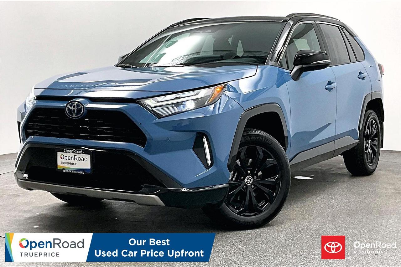 ONE OWNER! XSE Technology Package. Buying a used car should be simple and stressfree  no guesswork, no negotiations  just the vehicles true price. Thats why were introducing OpenRoad TruePrice, a new way to buy used vehicles. One Price. TruePrice. Our best price upfront.  This 2023 Toyota RAV4 Hybrid XSE AWD strikes an ideal balance between bold, sport-inspired styling and the efficiency of a world-class hybrid powertrain. Featuring a sport-tuned suspension, distinctive two-tone exterior, and a premium cabin filled with modern amenities, this trim is designed for those who want both performance and practicality. With its advanced electronic all-wheel-drive system, it provides confident handling in all road conditions while maintaining impressive fuel economy for your daily commute. Fully inspected, clean-title, and turn-key, this highly desirable SUV is ready to enhance your driving experience&mdash;message today to schedule your private viewing! ___________________________________________________________________________________________________________________________________________   At Openroad Toyota Richmond, we offer the best used car warranty in Metro Vancouver. Our used car warranty program includes 30 days or 2,000 kilometres Exchange Privilege, 90 Day Powertrain Coverage*, Mechanical & Safety Check of up to 210 Points and a clean title. *90 Powertrain coverage will be offered at the discretion of management based on a case by case scenario.