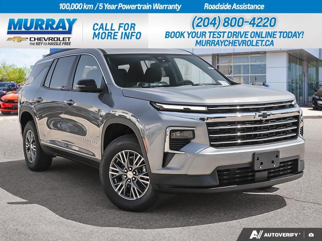 * TRANSMISSION 8-SPEED AUTOMATIC * * ENGINE BLOCK HEATER * * STERLING GREY METALLIC *  Step into the future of driving with the stunning 2026 Chevrolet Traverse LT, a remarkable sport utility vehicle that brings innovation and style to the streets of Winnipeg. This sleek SUV is finished in the eye-catching Sterling Grey Metallic color that perfectly complements its modern design.  Under the hood, youll find the powerful 2.5L Turbo DOHC engine, delivering an exhilarating 328 horsepower and 326 lb-ft of torque, ensuring an exceptional driving experience every time. Paired with a seamless 8-speed automatic transmission, youll enjoy smooth transitions and optimal performance, whether cruising through the city or exploring the open road.  Inside, the Traverse LT offers a luxurious cabin with Jet Black premium cloth seat trim, designed to provide comfort and sophistication. Advanced features such as heated front seats, a heated steering wheel, and adaptive cruise control ensure that every journey is as relaxing as it is exciting. The integrated smart device connectivity and WiFi hotspot keep you connected and entertained, whether its a daily commute or a weekend getaway.  Safety is a top priority with features like blind spot monitoring, lane departure warning, and front collision mitigation, providing peace of mind for you and your passengers. The power liftgate and remote engine start add convenience to your daily routine, making this SUV a practical choice for any lifestyle.  Dealer Permit #1740
