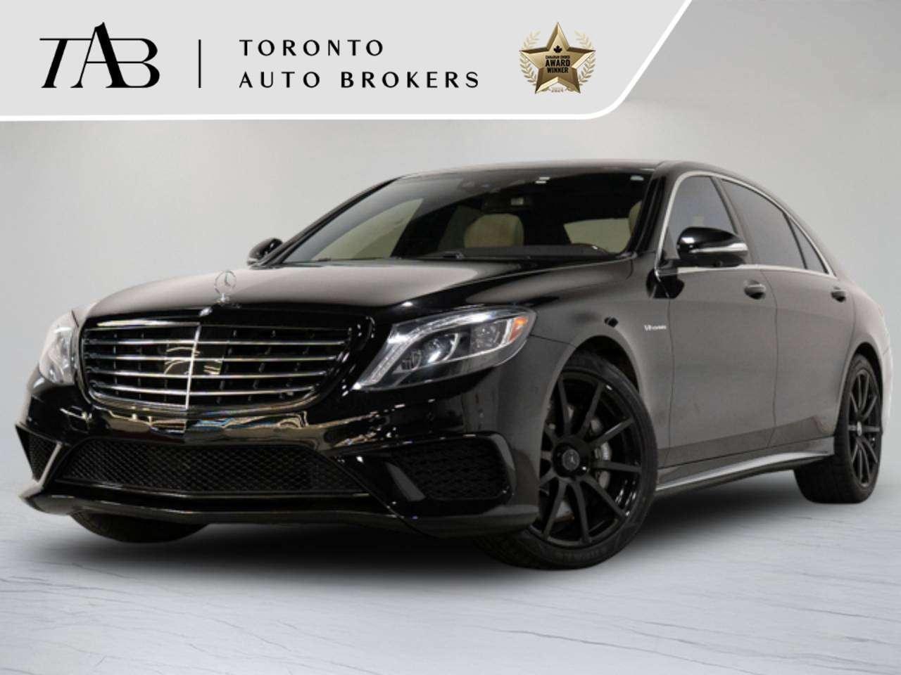 This 2014 Mercedes-Benz S 63 AMG&reg; is a local Ontario vehicle with a clean CARFAX&reg; report, offering the perfect combination of handcrafted AMG performance, executive-level luxury, and advanced engineering. Powered by a 5.5L twin-turbocharged V8 AMG engine producing 577 horsepower and paired with a 7-speed AMG SPEEDSHIFT automatic transmission, the S 63 AMG delivers breathtaking performance while maintaining the exceptional refinement and comfort expected from the S-Class flagship lineup.

Key Features:

5.5L Twin-Turbocharged V8 AMG Engine (577 HP)
AMG SPEEDSHIFT 7-Speed Automatic Transmission
AMG Performance Exhaust System
Rear-Wheel Drive
Local Ontario Vehicle
Clean CARFAX&reg; Report
S 63 AMG&reg; Trim
Premium Package
20-Inch AMG Alloy Wheels
AMG Exterior Styling Package
Premium Leather Upholstery
Heated & Ventilated Front Seats
Heated Rear Seats
Multi-Contour Front Seats with Massage Function
Power Adjustable Front Seats with Memory
Soft-Close Doors
COMAND&reg; Infotainment System with Navigation
Harman Kardon&reg; Premium Sound System
Panoramic Glass Sunroof
LED Intelligent Lighting System

NOW OFFERING 3 MONTH DEFERRED FINANCING PAYMENTS ON APPROVED CREDIT. 

WE OFFER THE BEST FINANCE RATES, AND DONT CHARGE ANY FINANCING FEE 

Looking for a top-rated pre-owned luxury car dealership in the GTA? Look no further than Toronto Auto Brokers (TAB)! Were proud to have won multiple awards, including the 2024 AutoTrader Best Priced Dealer, the 2024 CarGurus Award, the 2025 Top Choice Award, the 2025 Consumer Satisfaction Award, the 2025 Canadian Choice Award, the 2025 Three Best Rated Dealer Award, and many more!

With 30 years of experience serving the Greater Toronto Area, TAB is a respected and trusted name in the pre-owned luxury car industry. Our 30,000 sq.Ft indoor showroom is home to a wide range of luxury vehicles from top brands like BMW, Mercedes-Benz, Audi, Porsche, Land Rover, Jaguar, Aston Martin, Bentley, Maserati, and more. And we dont just serve the GTA, were proud to offer our services to all cities in Canada, including Vancouver, Montreal, Calgary, Edmonton, Winnipeg, Saskatchewan, Halifax, and more.

At TAB, were committed to providing a no-pressure environment and honest work ethics. As a family-owned and operated business, we treat every customer like family and ensure that every interaction is a positive one. Come experience the TAB Lifestyle at its truest form, luxury car buying has never been more enjoyable and exciting!

We offer a variety of services to make your purchase experience as easy and stress-free as possible. From competitive and simple financing and leasing options to extended warranties, aftermarket services, and full history reports on every vehicle, we have everything you need to make an informed decision. We welcome every trade, even if youre just looking to sell your car without buying, and when it comes to financing or leasing, we offer same day approvals, with access to over 50 lenders, including all of the banks in Canada. Feel free to check out your own Equifax credit score without affecting your credit score, simply click on the Equifax tab above and see if you qualify.

So if youre looking for a luxury pre-owned car dealership in Toronto, look no further than TAB! We proudly serve the GTA, including Toronto, Etobicoke, Woodbridge, North York, York Region, Vaughan, Thornhill, Richmond Hill, Mississauga, Scarborough, Markham, Oshawa, Peteborough, Hamilton, Newmarket, Orangeville, Aurora, Brantford, Barrie, Kitchener, Niagara Falls, Oakville, Cambridge, Kitchener, Waterloo, Guelph, London, Windsor, Orillia, Pickering, Ajax, Whitby, Durham, Cobourg, Belleville, Kingston, Ottawa, Montreal, Vancouver, Winnipeg, Calgary, Edmonton, Regina, Halifax, and more.

Call us today or visit our website to learn more about our inventory and services. And remember, all prices exclude applicable taxes and licensing, and vehicles can be certified at an additional cost of $999.
