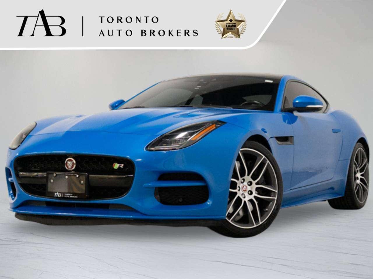 This 2018 Jaguar F-TYPE R is a local Ontario vehicle with a clean CARFAX report, delivering an exhilarating combination of supercharged performance, unmistakable British styling, and everyday luxury. Powered by a 5.0L supercharged V8 engine producing 550 horsepower and paired with an 8-speed automatic transmission and Jaguars intelligent all-wheel drive system, the F-TYPE R offers breathtaking acceleration, razor-sharp handling, and an unforgettable driving experience. Equipped with a panoramic glass roof, Meridian premium sound system, and 20-inch alloy wheels, this high-performance sports car perfectly blends refined craftsmanship with track-inspired capability.

Key Features:

5.0L Supercharged V8 Engine (550 HP)
8-Speed Automatic Transmission
Intelligent All-Wheel Drive (AWD)
Local Ontario Vehicle
Clean CARFAX Report
F-TYPE R Trim
Panoramic Glass Roof
20-Inch Alloy Wheels
Meridian Premium Sound System
Performance Leather Sport Seats
Heated Power Front Seats with Memory
Configurable Dynamic Driving Modes
Active Sports Exhaust System
Adaptive Dynamics Suspension
Electronic Active Rear Differential
Touch Pro Infotainment System with Navigation

NOW OFFERING 3 MONTH DEFERRED FINANCING PAYMENTS ON APPROVED CREDIT. 

WE OFFER THE BEST FINANCE RATES, AND DONT CHARGE ANY FINANCING FEE

Looking for a top-rated pre-owned luxury car dealership in the GTA? Look no further than Toronto Auto Brokers (TAB)! Were proud to have won multiple awards, including the 2024 AutoTrader Best Priced Dealer, the 2026 Best in Business award, the 2025 CarGurus Award, the 2026 Top Choice Award, the 2026 Dealer Rater Consumer Satisfaction Award, the 2026 Canadian Choice Award, the 2026 Three Best Rated Dealer Award, and many more!

With 30 years of experience serving the Greater Toronto Area, TAB is a respected and trusted name in the pre-owned luxury car industry. Our 30,000 sq.Ft indoor showroom is home to a wide range of luxury vehicles from top brands like BMW, Mercedes-Benz, Audi, Porsche, Land Rover, Jaguar, Aston Martin, Bentley, Maserati, and more. And we dont just serve the GTA, were proud to offer our services to all cities in Canada, including Vancouver, Montreal, Calgary, Edmonton, Winnipeg, Saskatchewan, Halifax, and more.

At TAB, were committed to providing a no-pressure environment and honest work ethics. As a family-owned and operated business, we treat every customer like family and ensure that every interaction is a positive one. Come experience the TAB Lifestyle at its truest form, luxury car buying has never been more enjoyable and exciting!

We offer a variety of services to make your purchase experience as easy and stress-free as possible. From competitive and simple financing and leasing options to extended warranties, aftermarket services, and full history reports on every vehicle, we have everything you need to make an informed decision. We welcome every trade, even if youre just looking to sell your car without buying, and when it comes to financing or leasing, we offer same day approvals, with access to over 50 lenders, including all of the banks in Canada. Feel free to check out your own Equifax credit score without affecting your credit score, simply click on the Equifax tab above and see if you qualify.


Call us today or visit our website to learn more about our inventory and services. And remember, all prices exclude applicable taxes and licensing, and vehicles can be certified at an additional cost of $999.