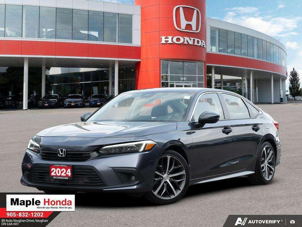 New Price! 2024 Honda Civic Touring Leather| Navigation| Heated Seats| Auto Start

Odometer is 7588 kilometers below market average!

FWD CVT 1.5L I4 Turbocharged DOHC 16V LEV3-SULEV30 180hp

Certified.

Certification Program Details: * 7 year / 160,000 km Power Train Warranty whichever comes first. This is an additional 2 year/60,000 kms beyond the original factory Power Train warranty. Honda Certified Used Vehicles also have the option to upgrade to a Honda Plus Extended Warranty * Vehicle history report. Access to My Honda * Multipoint Inspection * 24 hours/day, 7 days/week * 7 day/1,000 km exchange privilege whichever comes first * Exclusive finance rates on Certified Pre-Owned Honda models AWD CVT

Why Buy from Maple Honda? REVIEWS: Why buy an used car from Maple Honda? Our reviews will answer the question for you. We have over 2,500 Google reviews and have an average score of 4.9 out of a possible 5. Who better to trust when buying an used car than the people who have already done so? DEPENDABLE DEALER: The Zanchin Group of companies has been providing new and used vehicles in Vaughan for over 40 years. Since 1973 our standards of excellent service and customer care has enabled us to grow to over 34 stores in the Great Toronto area and beyond. Still family owned and still providing exceptional customer care. WARRANTY / PROTECTION: Buying an used vehicle from Maple Honda is always a safe and sound investment. We know you want to be confident in your choice and we want you to be fully satisfied. Thats why ALL our used vehicles come with our limited warranty peace of mind package included in the price. No questions, no discussion - 30 days safety related items only. From the day you pick up your new car you can rest assured that we have you covered. TRADE-INS: We want your trade! Looking for the best price for your car? Our trade-in process is simple, quick and easy. You get the best price for your car with a transparent, market-leading value within a few minutes whether you are buying a new one from us or not. Our Used Sales Department is ALWAYS in need of fresh vehicles. Selling your car? Contact us for a value that will make you happy and get paid the same day. Https:/www.maplehonda.com.

Easy to buy, easy for servicing. You can find us in the Maple Auto Mall on Jane Street north of Rutherford. We are close both Canadas Wonderland and Vaughan Mills shopping centre. Easy to call in while you are shopping or visiting Wonderland, Maple Honda provides used Honda cars and trucks to buyers all over the GTA including, Toronto, Scarborough, Vaughan, Markham, and Richmond Hill. Our low used car prices attract buyers from as far away as Oshawa, Pickering, Ajax, Whitby and even the Mississauga and Oakville areas of Ontario. We have provided amazing customer service to Honda vehicle owners for over 40 years. As part of the Zanchin Auto group we offer dependable service and excellent customer care. We are here for you and your Honda.