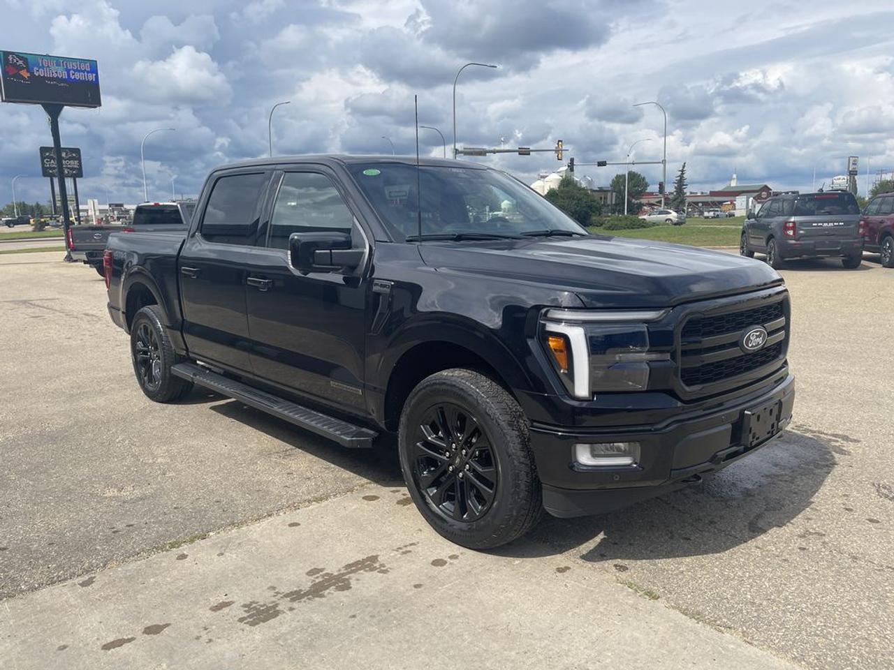 THE PRICE YOU SEE, PLUS GST. GUARANTEED!APPLE CARPLAY/ANDROID AUTO COMPATABLE! 3.5 LITER POWERBOOST HYBRID, HEV 10 SPEED AUTO, LARIAT TRIM(502a), LARIAT BLACK APPEARANCE PKG, BLACK LEATHER TRIMMED SEATS, HEATED/VENTED FRONT SEATS, HEATED REAR SEATS, 14 SPEAKER B&O UNLEASHED AUDIO, MOBILE OFFICE PKG, TWIN PANEL MOONROOF, FORD PASS CONNECT, 360 DEGREE CAMERAS, HEATED STEERING WHEEL, SYNC 4.     The 2024 Ford F-150 Lariat with the 3.5-liter EcoBoost V6 engine, the 502A package, and the Lariat Black Appearance Package is a highly versatile and stylish full-size pickup truck designed to combine powerful performance with distinctive aesthetics and premium features. The 3.5-liter EcoBoost engine delivers strong horsepower and torque, making it well-suited for towing, hauling, and off-road adventures, while maintaining a balance of efficiency. The 502A package enhances the F-150 with a suite of advanced technology and comfort features, including a large SYNC 4 infotainment system with navigation, a premium sound system, and driver-assistance technologies like Ford Co-Pilot360, adaptive cruise control, and blind-spot monitoring. The Lariat Black Appearance Package adds a bold, aggressive look with blacked-out exterior accents, including black grille, mirror caps, badging, wheels, and other trim pieces, giving the truck a sleek and commanding presence. Inside, the truck offers luxurious touches such as leather-trimmed seats, heated and ventilated front seats, and advanced climate controls, making it an ideal choice for those seeking a capable, stylish, and well-appointed pickup that excels in both work and leisure.Do you want to know more about this vehicle, CALL, CLICK OR COME ON IN!*AMVIC Licensed Dealer; CarFax and Full Mechanical Inspection Included.