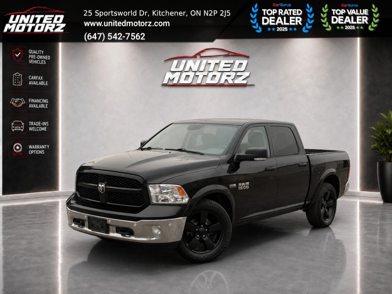 Used 2017 RAM 1500 Outdoorsman CrewCab Auto RWD 5.7L V8~SAFETY CERTIF for sale in Kitchener, ON