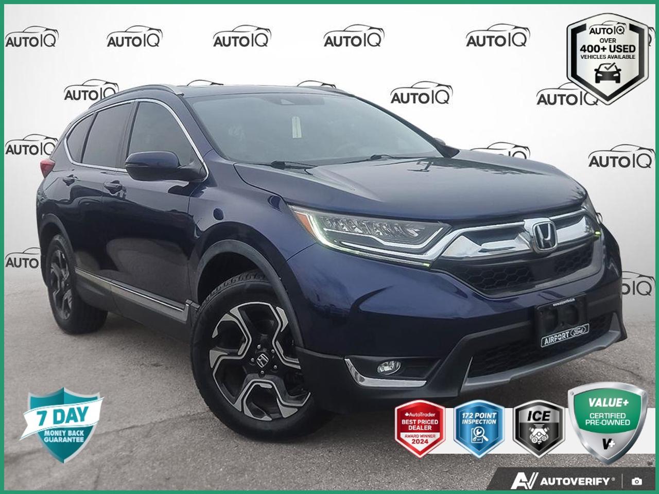 Recent Arrival!<br><br><br>AWD.<br><br><br>2018 Honda CR-V Touring One Owner 4D Sport Utility<br>1.5L I4 Turbocharged DOHC 16V LEV3-ULEV70 190hp CVT<br>AWD<br><br>Certification Program Details:<br><br>VALUE+ CERTIFIED PRE-OWNED VEHICLE<br><br>36-point Provincial Safety Inspection<br>172-point inspection combined mechanical, aesthetic, functional inspection including a vehicle report card<br>Warranty: 30 Days or 1500 KMS on mechanical safety-related items and extended plans are available<br>Complimentary CARFAX Vehicle History Report<br>2X Provincial safety standard for tire tread depth<br>2X Provincial safety standard for brake pad thickness<br>7 Day Money Back Guarantee*<br>Market Value Report provided<br>Complimentary 3 months SIRIUS XM satellite radio subscription on equipped vehicles<br>Complimentary wash and vacuum<br>Vehicle scanned for open recall notifications from manufacturer<br><br><br>Awards:<br>  * Motor Trend Automobiles of the year   * 2018 KBB.com Brand Image Awards   * 2018 KBB.com 10 Most Awarded Brands<br>Kelley Blue Book Brand Image Awards are based on the Brand Watch(tm) study from Kelley Blue Book Market Intelligence. Award calculated among non-luxury shoppers.  For more information, visit www.kbb.com. Kelley Blue Book is a registered trademark of Kelley Blue Book Co., Inc.<p> </p>

<h4>VALUE+ CERTIFIED PRE-OWNED VEHICLE</h4>

<p>
- 36-point Provincial Safety Inspection<br>
- 172-point inspection combined mechanical, aesthetic, functional inspection including a vehicle report card<br>
- Warranty: 30 Days or 1500 KMS on mechanical safety-related items and extended plans are available<br>
- Complimentary CARFAX Vehicle History Report<br>
- 2X Provincial safety standard for tire tread depth<br>
- 2X Provincial safety standard for brake pad thickness<br>
- 7 Day Money Back Guarantee*<br>
- Market Value Report provided<br>
- Complimentary 3 months SIRIUS XM satellite radio subscription on equipped vehicles<br>
- Complimentary wash and vacuum<br>
- Vehicle scanned for open recall notifications from manufacturer
</p>

<p>SPECIAL NOTE: This vehicle is reserved for AutoIQs retail customers only. Please, No dealer calls. Errors & omissions excepted.</p>

<p>*As-traded, specialty or high-performance vehicles are excluded from the 7-Day Money Back Guarantee Program (including, but not limited to Ford Shelby, Ford mustang GT, Ford Raptor, Chevrolet Corvette, Camaro 2SS, Camaro ZL1, V-Series Cadillac, Dodge/Jeep SRT, Hyundai N Line, all electric models)</p>