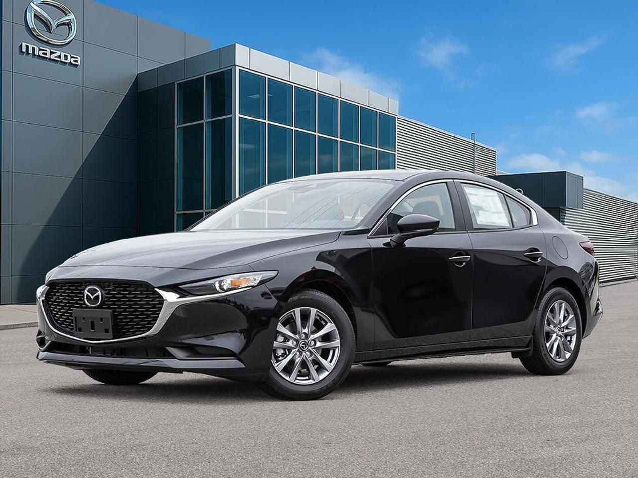 <p>Make a statement with the stunning 2026 Mazda Mazda3 GS, wrapped in a sleek Jet Black Mica finish. This front-wheel-drive sedan promises effortless handling and a smooth drive, perfect for both city streets and open roads.</p><p>The exterior is not only stylish but also functional with its Power-Operated Glass Moonroof featuring an interior sunshade, tilt-up ventilation, and one-touch open feature. The elegance continues inside with a refined black interior, adorned with comfortable heated front seats and a leather steering wheel that impart an air of luxury.</p><p>Technologically advanced, this Mazda3 comes equipped with smart device integration, a backup camera, and a user-friendly Bluetooth connection, making your journey both safe and enjoyable. Safety is prioritized with features like lane assist and adaptive cruise control, ensuring peace of mind on every drive.</p><p>This vehicle is perfect for drivers who appreciate a blend of luxury and functionality. With luxurious touches like the Auto-Dimming Interior Rearview Mirror and the 10-Way Power Adjustable Driver's Seat with memory function, driving becomes an experience in itself. Contact Cobourg Mazda today to explore what the Mazda3 GS can offer you!</p>