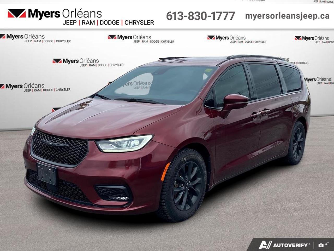 <b>Heated Seats,  Navigation,  Apple CarPlay,  Android Auto,  Heated Steering Wheel!</b><br> <br>  Compare at $28050 -  is just $27500! <br> <br>This stylish Chrysler Pacifica is hands-down the ultimate family vehicle, with upscale features and tons of flexibility. This 2022 Chrysler Pacifica is for sale today in Orleans.<br> <br>Designed for the family on the go, this 2022 Chrysler Pacifica is loaded with clever and luxurious features that will make it feel like a second home on the road. Far more than your moms old minivan, this stunning Pacifica will feel modern, sleek, and cool enough to still impress your neighbors. If you need a minivan for your growing family, but still want something that feels like a luxury sedan, then this Pacifica is designed just for you.<br> <br>This van has 110,710 km. Its Velvet Red Pear in colour. It has an Automatic transmission and is powered by a 287HP 3.6L V6 Cylinder Engine. <br> <br> Our Pacificas trim level is Touring. The colorful and stylish cabin of this Pacifica is further enhanced with heated seats, a heated steering wheel, and folding captain chairs that offer a ton of adjustment. The navigation enhanced Uconnect 5 system is equipped with Apple CarPlay, Android Auto, and many more connectivity features to ensure you are always plugged into your day. Driver assistance features include lane keep assist, distance pacing cruise, blind spot monitoring, automatic braking, parking sensors, and a rear view camera. Aluminum wheels and chrome trim provide endless style while power sliding doors, a power liftgate, proximity keyless entry, and fog lamps offer incredible convenience. This vehicle has been upgraded with the following features: Heated Seats, Navigation, Apple CarPlay, Android Auto, Heated Steering Wheel, Power Sliding Doors, Power Liftgate.<br> To view the original window sticker for this vehicle view this <a href=http://www.chrysler.com/hostd/windowsticker/getWindowStickerPdf.do?vin=2C4RC1FG6NR202542 target=_blank>http://www.chrysler.com/hostd/windowsticker/getWindowStickerPdf.do?vin=2C4RC1FG6NR202542</a>. <br/><br> <br>To apply right now for financing use this link: <a href=https://www.myersorleansjeep.ca/apply-for-financing/ target=_blank>https://www.myersorleansjeep.ca/apply-for-financing/</a><br> <br/>Buy this vehicle now for the lowest weekly payment of <b>$92.53</b> with $0 down for 84 months @ 5.99% APR O.A.C. ( Plus applicable taxes - Plus applicable fees / Total Obligation of $33683 ). See dealer for details. <br><br>The road to new driving experiences begins in our inventory, where youll find an incredible array of brand-new cars, trucks, minivans, and SUVs, including two of our bestselling models, the Dodge Ram 1500 and the Dodge Grand Caravan. If you want to know what the cutting edge of automotive technology looks like, all you have to do is visit Myers Orleans Jeep! Each model comes loaded with the convenient features and cool technology that help make every trip memorable. Looking for additional everyday luxury at a price thats incredibly wallet-friendly? Choose from our selection of quality pre-owned models! If you can think of a road, our friendly and knowledgeable sales team will help you find the perfect vehicle to drive it.<br><br>We may be a well-established dealership thats been part of the community for many years, but that doesnt mean were stuck in the past! At Myers Orleans Jeep, were proud to provide a fresh, modern approach to car buying. Using our array of online tools, you can browse our extensive inventory, schedule a service appointment, order parts, and even apply for credit from wherever youve got a connection. Our goal is to create relationships that will last, and we know that the best way to do this is by providing a dealership experience thats based on honesty, transparency, trust, and a commitment to customers. Stop by today and discover all the ways we go above and beyond for you.<br><br> Come by and check out our fleet of 40+ used cars and trucks and 70+ new cars and trucks for sale in Orleans.  o~o