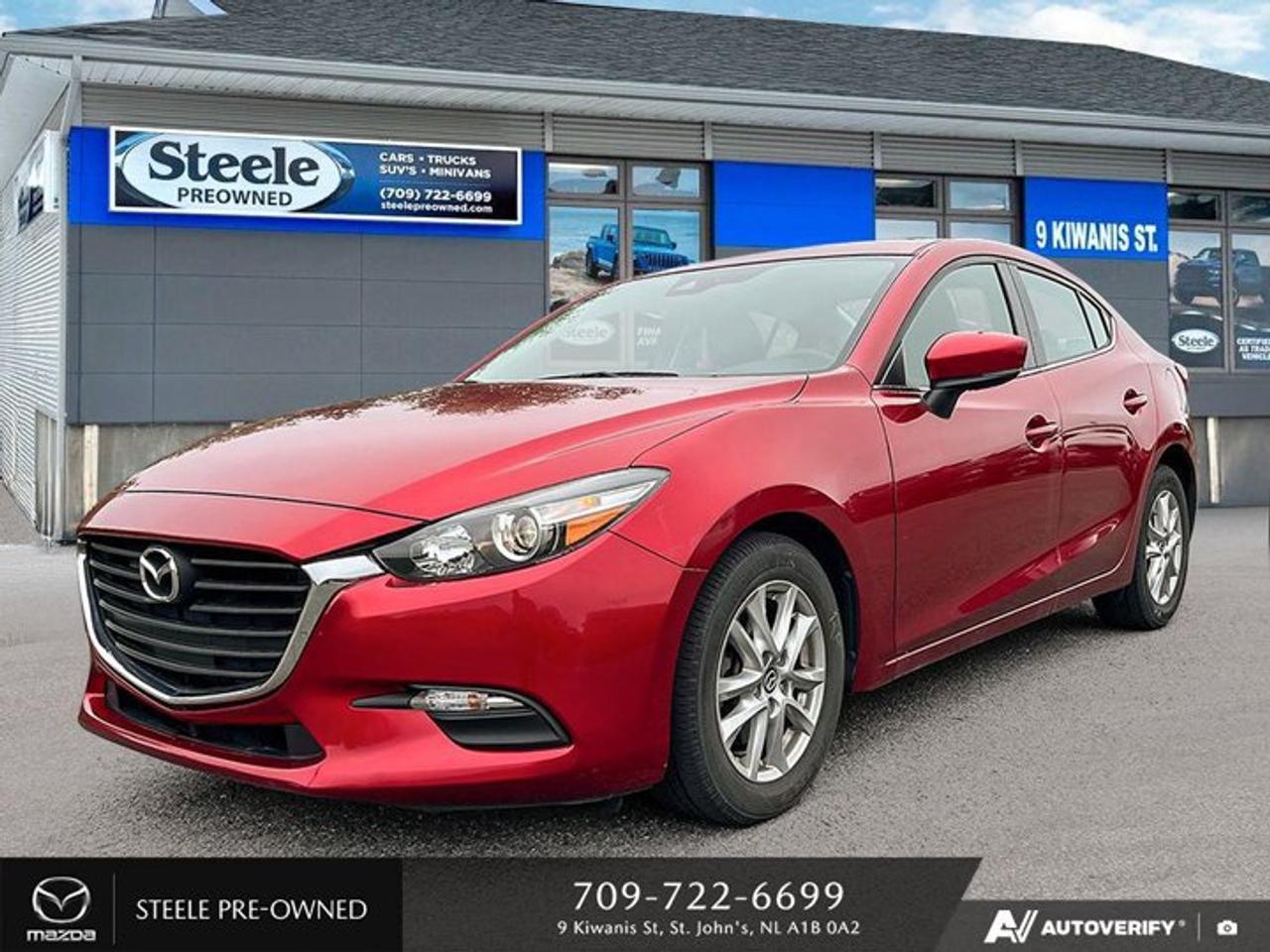 Introducing the sleek and stylish 2018 Mazda Mazda3, now available at Steele Mazda St. Johns. With only 39,410 kilometers on the odometer, this used vehicle is in excellent condition and ready to hit the road. Equipped with a powerful gasoline engine, this Mazda3 boasts a Regular Unleaded I-4 2.0 L/122 engine that delivers impressive performance and fuel efficiency. This Mazda3 is not only reliable but also offers a comfortable and spacious interior, making it perfect for daily commutes or long road trips. With its modern features and advanced technology, including a user-friendly infotainment system and safety features, this vehicle provides an enjoyable driving experience for both the driver and passengers. Dont miss out on the opportunity to own this well-maintained 2018 Mazda Mazda3 visit Steele Mazda St. Johns today to take it for a test drive!