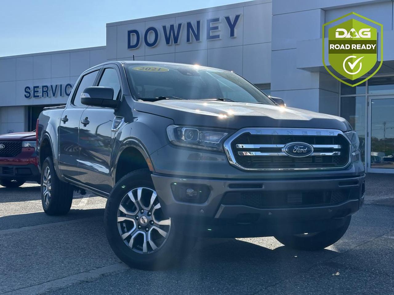 270 horsepower, 310 lb-ft of torque, and the proven 2.3L EcoBoost turbocharged engine make this 2021 Ford Ranger Lariat a midsize truck that delivers impressive capability, outstanding towing performance, and premium comfort. Whether youre heading to the job site, towing your boat for the weekend, or exploring off the beaten path, this Ranger is built to handle it all.

Powered by Fords highly regarded 2.3L EcoBoost engine, this Ranger delivers strong acceleration and exceptional low-end torque while maintaining impressive fuel efficiency. Paired with a responsive 10-speed automatic transmission and an advanced 4WD system, it offers confident performance in all weather conditions, making it an excellent choice for Canadian roads year-round. With a maximum towing capacity of up to 7,500 lbs when properly equipped, its ready for work and recreation alike.

As the top-of-the-line Lariat trim, this Ranger offers a premium driving experience. Inside, youll find leather-trimmed seating, heated front seats, a power-adjustable drivers seat with memory settings, dual-zone automatic climate control, remote start, push-button start, ambient interior lighting, and a spacious SuperCrew cabin with comfortable seating for up to five passengers.

Technology is another major highlight. Equipped with Fords SYNC 3 infotainment system, this Ranger features an intuitive touchscreen display with Apple CarPlay and Android Auto compatibility, Bluetooth connectivity, voice-activated controls, integrated navigation, multiple USB ports, a premium B&O sound system by Bang & Olufsen, and a rearview camera. Everything is designed to keep you connected, informed, and entertained on every drive.

Ford Co-Pilot360 safety technology adds extra confidence with features including Blind Spot Information System with Trailer Coverage, Pre-Collision Assist with Automatic Emergency Braking, Lane Keeping System, Rear Cross-Traffic Alert, Adaptive Cruise Control, Reverse Sensing System, Auto High-Beam Headlamps, and AdvanceTrac with Roll Stability Control.

The exterior combines rugged capability with premium styling, featuring LED lighting, chrome accents, distinctive alloy wheels, running boards, and a bold front grille. The practical 5-foot box provides excellent cargo versatility while maintaining easy maneuverability, making it ideal for everything from work equipment to camping gear and weekend projects.

If youre looking for a truck that offers the capability of a full-size pickup in a more manageable package, this 2021 Ford Ranger Lariat delivers the perfect combination of EcoBoost performance, premium features, advanced technology, and legendary Ford toughness.

Why buy from Downey Ford? GREAT QUESTION!! Heres why: Market Value Pricing provides the most competitive prices on all our pre-owned vehicles, all the time! Downey Ford is the largest volume Ford dealership in the Maritimes. Every Pre-Owned Vehicle comes with New Wipers, New In-Cabin Filter, and New Engine Air Filter. Plus Plus Plus.

Reconditioning our pre-owned inventory is a source of pride for us! A basic motor vehicle inspection and a quick wash just isnt good enough for our customers. We complete an extremely thorough process, both mechanically and cosmetically, before it meets our standards.

Our mechanical inspection covers 100+++ components including the Engine, Electrical System, Suspension, Transmission, Brakes, Frame, and regular maintenance servicing. Our cosmetic reconditioning is elite and includes Shampooing of Carpet, Acid Wash of Rims, Dressing of Tires, Engine Detail, and a Multi-Stage Polish.

Here are some other extras we are happy to offer at no charge to you: Vehicle History Report, Accident / Damage Report, Stolen Vehicle Report, Lien Search Report, Credit Report Review and Counseling, Free Trade-In Appraisals, Relaxed Low Pressure Sales Experience, Finance Pre-Approval Service, Service Departments covering ALL of Southern New Brunswick, Delivery Services to all of Canada, Multiple Chartered Bank Financing Sources, Multiple Vehicle Protection Products available, Multiple Loan Protection Products available, and a Pet-Friendly Facility. Feel free to bring Bingo with you.

We want to EARN your business and hope to speak with you soon. Our knowledgeable and friendly sales staff are here to ensure a seamless and enjoyable car-buying experience. Call us at 506-632-6000 to book your test drive today and discover why Downey Ford is the trusted choice for so many.