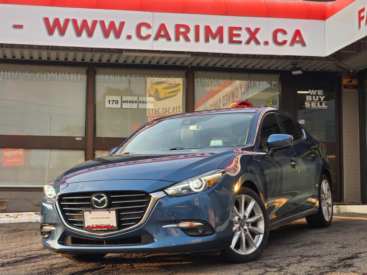 Rare! Great Condition 2017 Mazda 3 Sedan GT Manual! Equipped with 6-Speed Manual Transmission, SKYACTIV-G 2.5L Engine, Leather Seating Surfaces, Power Sunroof, Bose® Premium Audio System, Heated Front Seats, Heated Steering, Blind Spot Monitoring, Rear Cross Traffic Alert, Backup Camera, Bluetooth, Navigation, Apple Car Play, Android Auto, Mazda I-Active ( Adaptive Cruise Control, Lane Departure Warning, Lane Keep Assist, Auto High beams) Push Button Start, Dual-Zone Automatic Climate Control, Alloy Wheels, LED Lights, Premium Floor Mats