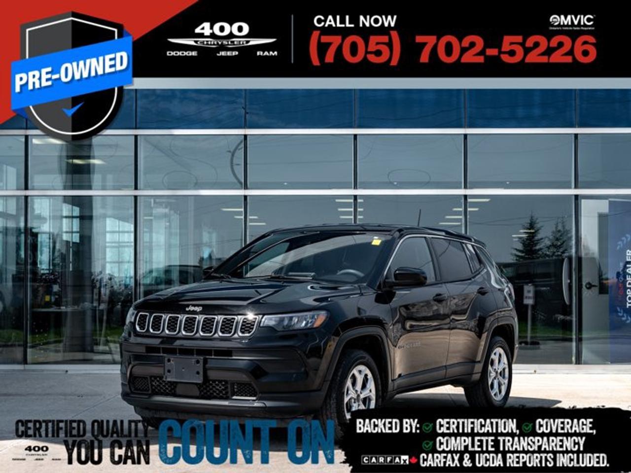 The 2025 Jeep Compass Sport delivers the perfect combination of modern style, everyday comfort, and legendary Jeep capability. Powered by a responsive turbocharged engine and paired with a smooth automatic transmission, the Compass offers confident performance whether youre commuting through the city or heading out on your next adventure. Inside, youll find a thoughtfully designed cabin featuring a large touchscreen infotainment system with wireless Apple CarPlay and Android Auto, advanced safety technologies, comfortable seating, and impressive cargo space for all your gear. With its bold Jeep styling, excellent fuel efficiency, and confidence-inspiring capability, the 2025 Jeep Compass Sport is a compact SUV thats ready to take on every journey.
