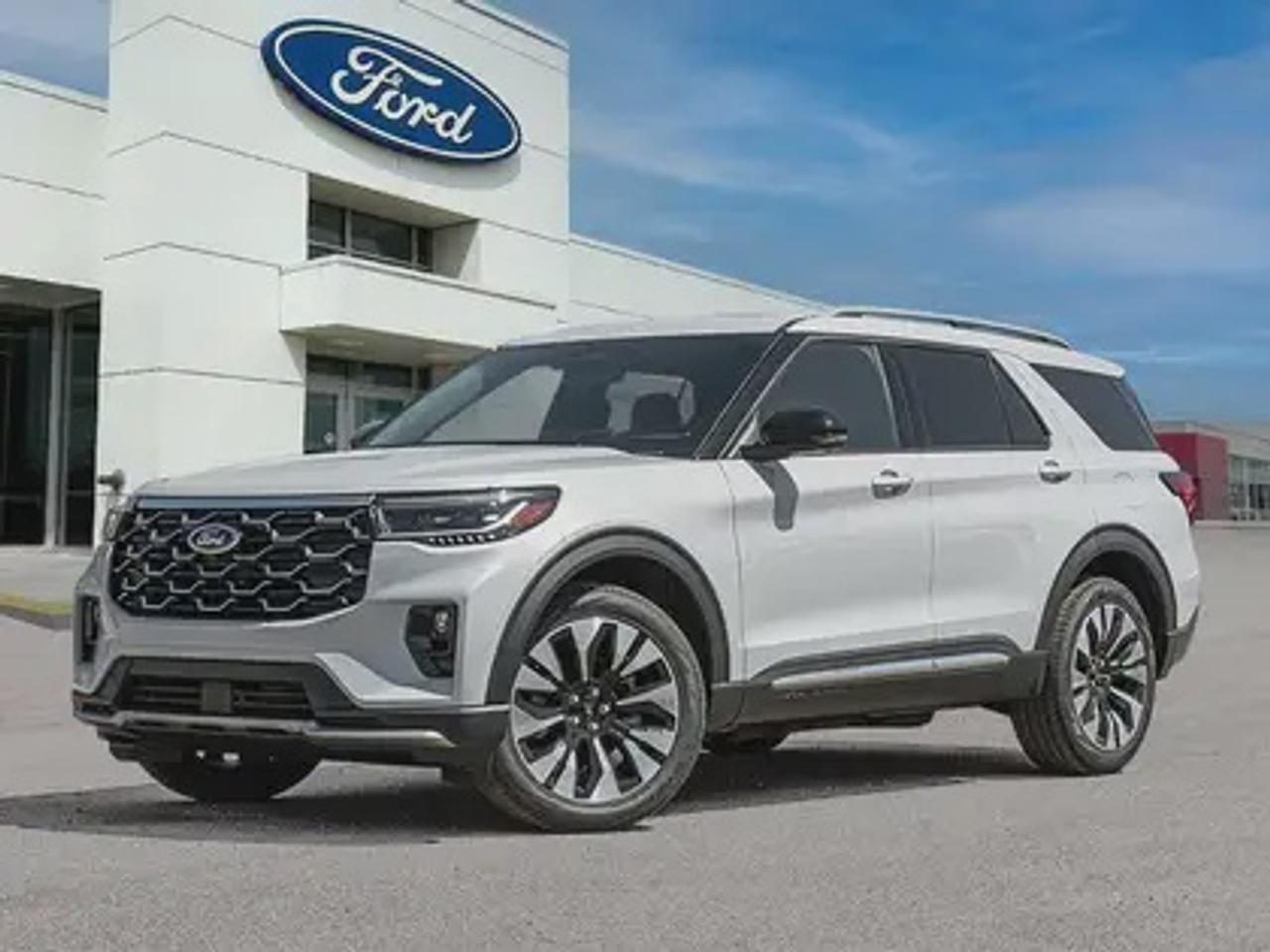 The 2026 Ford Explorer Platinum 600A 4WD shines in Space White Metallic, this premium SUV is powered by a robust 2.3L EcoBoost I-4 engine paired with a 10-speed automatic transmission. With 310 horsepower and 315 lb-ft of torque, it delivers dynamic performance, giving a highway/city fuel economy of 10.4L/100km (27 Miles per gallon).

Key Features:
Ford Bluecruise
Ford Co-Pilot360 Assist 2.0
360 Degree Camera 
Adaptive Cruise Control
BLIS (Blind Spot Information System)
Evasive Steering Assist
Lane Keeping System
Reverse Brake Assist
Rain Sensing Wipers 
LED Taillamps
Panoramic Fixed Glass Moonroof with Power Shade
B&O Sound System
20 Luster Nickle-Painted Aluminum Wheels
Heated And Ventilated Front Seats
Heated Second Row Seats
Memory Driver Seat
Ford Connectivity Package
Engine Block Heater

This vehicle comes with the All-Weather Packageready to take on any season! Snow, rain, mud, or sunshinethis vehicle is built for it all! The All-Weather Package adds extra protection where it matters most, with premium mud flaps to shield your paint from road debris, all-weather floor mats to protect your interior from lifes messes, and Xpel paint protection to help guard against those infuriating rock chips. Drive with confidence, knowing your investment is protected from Reginas elements.

Bennett Dunlop Ford, proudly serving Regina for over 40 years, is conveniently located at 770 Broad Street. With over 3,500 Google reviews, our reputation reflects our commitment to providing a fast, easy, and enjoyable vehicle-buying experience. We eliminate the hassle with no admin or documentation fees, transparent upfront pricing that lets you shop with total confidence. But were more than just a dealershipwere driven to make a difference by supporting local community initiatives and events that matter to you. Visit Bennett Dunlop Ford today and experience why were Reginas trusted choice for quality vehicles, exceptional service, and a genuine commitment to driving change in our community!