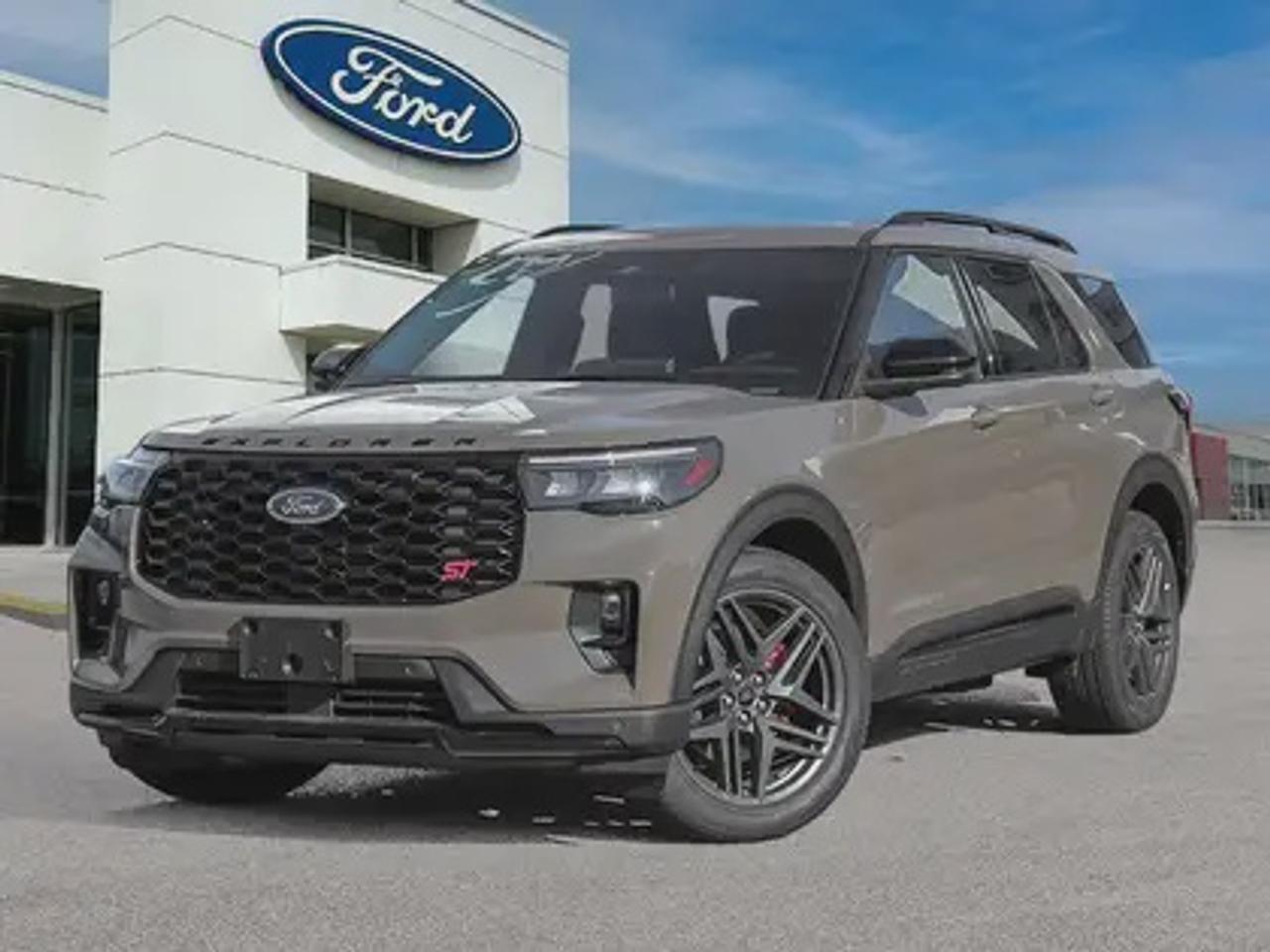 The 2026 Ford Explorer ST 400A that delivers both excitement and versatility. With its striking design and a standard 3.0L EcoBoost® V6 engine, this sporty SUV churns out an exhilarating 400 horsepower and 415 lb.-ft. of torque. Paired with a 10-speed automatic transmission, it is rated to produce 11.6L/100km (24 miles per gallon) combined highway/fuel economy.

Key Features:
Ford BlueCruise 
Select Shift Capability with Paddle Shifters
21 Magnetite-Painted Aluminum Wheels
360 Degree Camera 
Adaptive Cruise Control 
Lane Keep Assist 
Heated And Ventilated Front Seats
Second Row Heated Seats
Memory Driver Seat
Heated Steering Wheel
Auto Start-Stop Technology
Sun And Sound Package
14-Speaker B&O Sound System
Multi contour Seats with Active Motion
Panoramic Fixed Glass Moonroof with Power Shade
Rain Sensing Wipers 
Ford Connectivity Package
Engine Block Heater

This vehicle comes with the All-Weather Packageready to take on any season! Snow, rain, mud, or sunshinethis vehicle is built for it all! The All-Weather Package adds extra protection where it matters most, with premium mud flaps to shield your paint from road debris, all-weather floor mats to protect your interior from lifes messes, and Xpel paint protection to help guard against those infuriating rock chips. Drive with confidence, knowing your investment is protected from Reginas elements.

Bennett Dunlop Ford, proudly serving Regina for over 40 years, is conveniently located at 770 Broad Street. With over 3,500 Google reviews, our reputation reflects our commitment to providing a fast, easy, and enjoyable vehicle-buying experience. We eliminate the hassle with no admin or documentation fees, transparent upfront pricing that lets you shop with total confidence. But were more than just a dealershipwere driven to make a difference by supporting local community initiatives and events that matter to you. Visit Bennett Dunlop Ford today and experience why were Reginas trusted choice for quality vehicles, exceptional service, and a genuine commitment to driving change in our community!