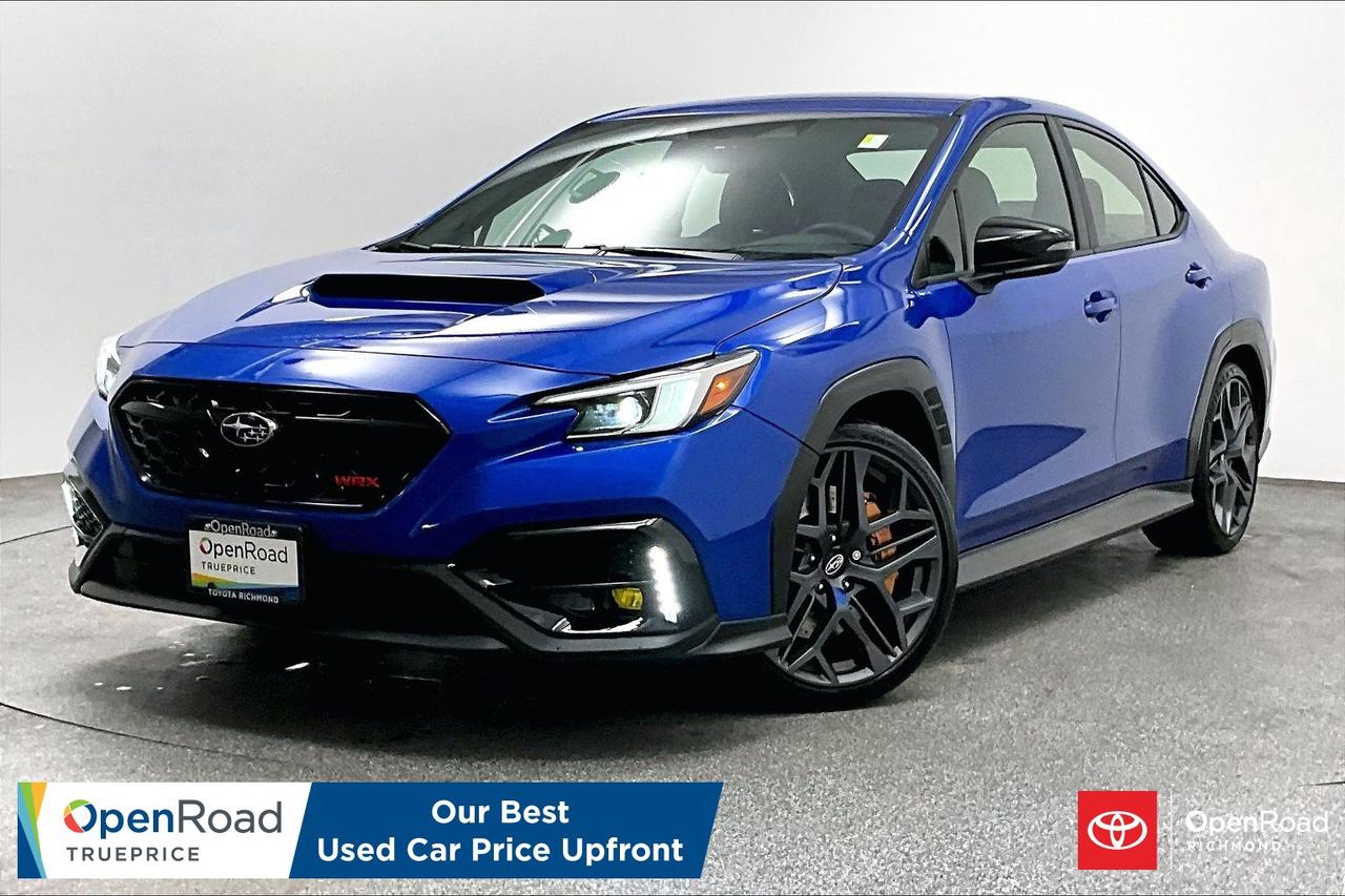 One Owner, No Accidents , low KMS! Buying a used car should be simple and stressfree  no guesswork, no negotiations  just the vehicles true price. Thats why were introducing OpenRoad TruePrice, a new way to buy used vehicles. One Price. TruePrice. Our best price upfront.  This 2025 Subaru WRX tS 6MT delivers peak rally-inspired performance and track-tuned handling in an aggressive sports sedan package. It comes equipped with elite features including an STI-tuned electronically adjustable suspension, gold-finished Brembo high-performance brakes, and supportive Recaro front seats. Powered by a turbocharged 2.4-liter Boxer engine paired with a close-ratio 6-speed manual transmission and Symmetrical All-Wheel Drive, it offers precision control and exhilarating power. Fully inspected, clean-title, and turn-key, this high-performance machine is ready for the road or track&mdash;message today to schedule your private viewing! ________________________________________________________________________________________________________________________________________ At Openroad Toyota Richmond, we offer the best used car warranty in Metro Vancouver. Our used car warranty program includes 30 days or 2,000 kilometres Exchange Privilege, 90 Day Powertrain Coverage*, Mechanical & Safety Check of up to 210 Points and a clean title. *90 Powertrain coverage will be offered at the discretion of management based on a case by case scenario.