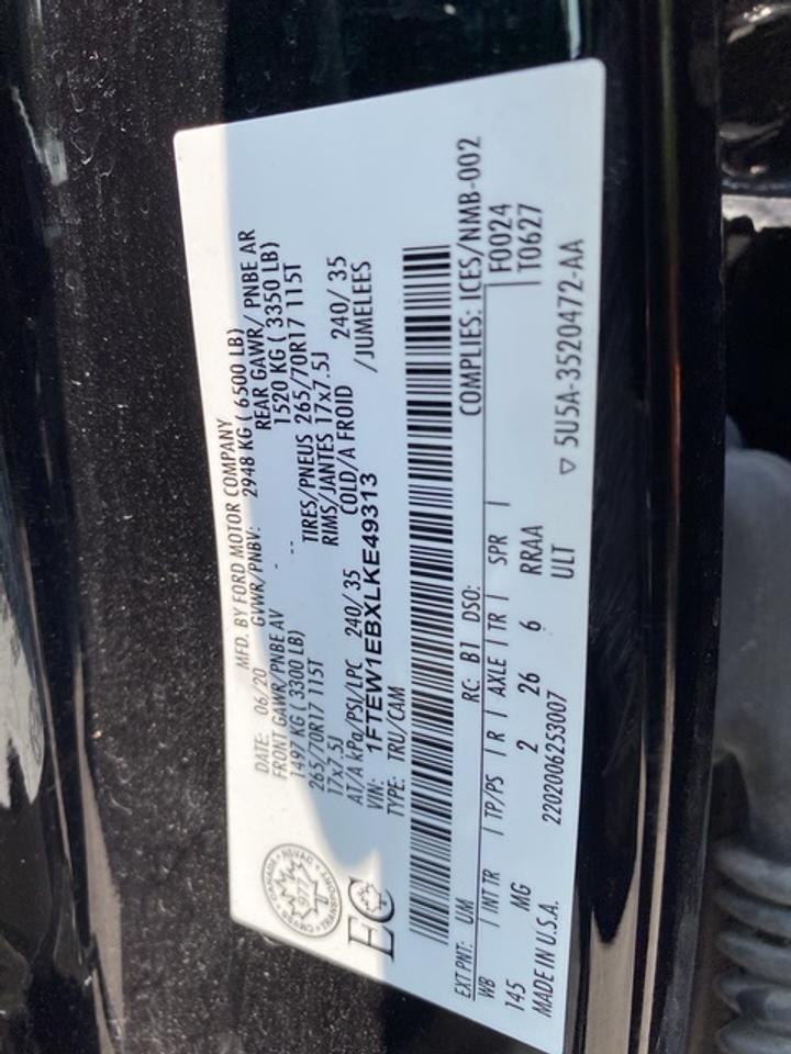 2020 Ford F-150 4WD SUPERCREW 5.5' BOX XLT CREW CAB Photo