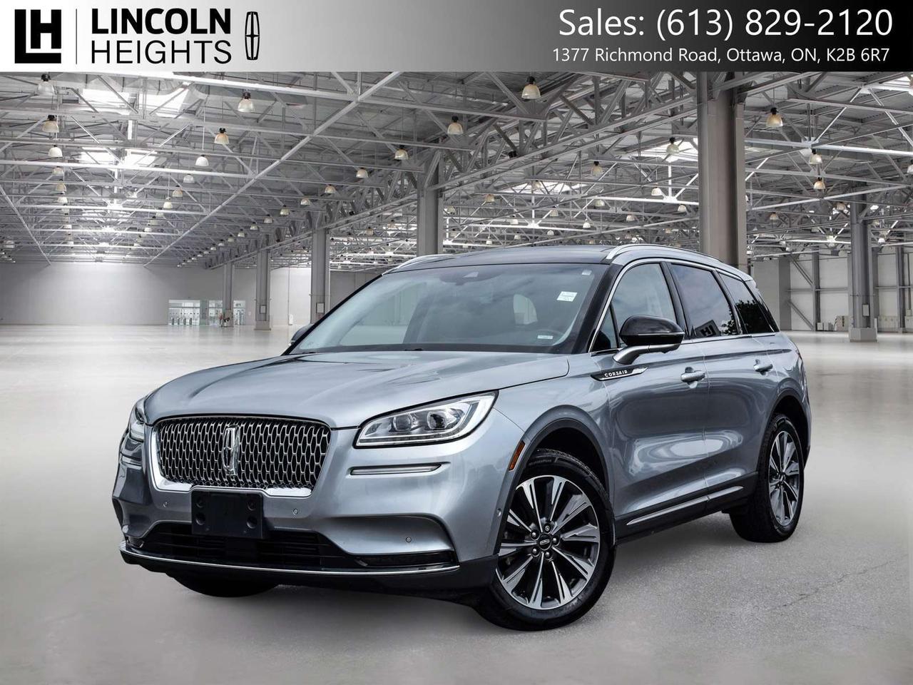 Contact us now: (613) 829-2120  2022 Lincoln 4D Sport Utility Corsair Silver Radiance Metallic Clearcoat      AWD 2.0L I4      A quality Lincoln Heights Ford Pre Owned Special!.    Here at Lincoln Heights we offer many options to help you find the vehicle that is right for you! Our New Vehicles come with a 3-year/60,000 km Major Component warranty and a 5-year/100,000 km Powertrain warranty. All of our Used Vehicles come with a Carfax Report and are delivered with a 3-month/5,000 km Major Component warranty or the remainder of the manufacture warranty, whichever is greater. Taxes and licensing extra, contact us at 613-829-2120 for more details!