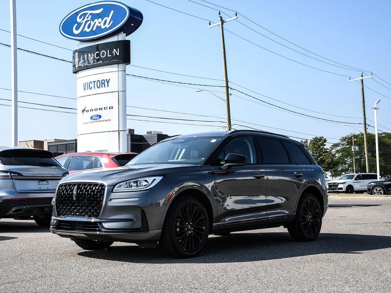 <h2>NOW AVAILABLE AT VICTORY FORD LINCOLN</h2><h1>2023 Lincoln Corsair Reserve AWD 200A</h1><h3>200A Equipment Group  Jet Appearance Package  Premium Luxury Compact SUV</h3><p>This 2023 Lincoln Corsair Reserve AWD 200A delivers refined luxury, effortless performance, and advanced technology in a premium compact SUV. Equipped with the desirable 200A Equipment Group and Jet Appearance Package, this Corsair offers sophisticated styling, premium comfort, and the confidence of Intelligent All-Wheel Drive for every journey.</p><h3>POWER & PERFORMANCE</h3><ul><li><p>2.0L Turbocharged EcoBoost® I-4 Engine</p></li><li><p>8-Speed Automatic Transmission</p></li><li><p>Intelligent All-Wheel Drive (AWD)</p></li><li><p>250 Horsepower / 275 lb-ft Torque</p></li><li><p>Lincoln Drive Modes</p></li><li><p>Electric Power-Assisted Steering</p></li></ul><h3>PACKAGE</h3><ul><li><p>200A Equipment Group</p></li><li><p>Jet Appearance Package</p></li><li><p>Heated Front Seats</p></li><li><p>Power Liftgate</p></li><li><p>Remote Start System</p></li><li><p>Dual-Zone Electronic Automatic Climate Control</p></li></ul><h3>EXTERIOR FEATURES</h3><ul><li><p>20" Black Aluminum Wheels</p></li><li><p>Jet Appearance Package</p></li><li><p>Gloss Black Mesh Grille</p></li><li><p>Black Exterior Trim & Badging</p></li><li><p>LED Signature Lighting</p></li><li><p>Hands-Free Power Liftgate</p></li><li><p>Power-Folding Heated Side Mirrors</p></li></ul><h3>INTERIOR & COMFORT</h3><ul><li><p>Leather-Trimmed Seating Surfaces</p></li><li><p>Heated Front Seats</p></li><li><p>10-Way Power Driver Seat with Memory</p></li><li><p>8-Way Power Front Passenger Seat</p></li><li><p>Dual-Zone Electronic Automatic Climate Control</p></li><li><p>Leather-Wrapped Steering Wheel</p></li><li><p>60/40 Split-Folding Rear Seats</p></li></ul><h3>TECHNOLOGY</h3><ul><li><p>SYNC® 4 with 13.2" Touchscreen</p></li><li><p>12.3" Digital Instrument Cluster</p></li><li><p>Apple CarPlay® & Android Auto</p></li><li><p>Lincoln Connect® with 4G LTE Wi-Fi Hotspot Capability</p></li><li><p>Wireless Charging Pad</p></li><li><p>Remote Vehicle Start via Lincoln Way® App</p></li><li><p>Rear View Camera</p></li></ul><h3>SAFETY & DRIVER ASSISTANCE</h3><ul><li><p>Blind Spot Information System (BLIS®)</p></li><li><p>Lane Keeping System</p></li><li><p>Pre-Collision Assist with Automatic Emergency Braking</p></li><li><p>Rear Cross-Traffic Braking</p></li><li><p>Reverse Brake Assist</p></li><li><p>Rear View Camera</p></li></ul><h3>HIGHLIGHTS</h3><ul><li><p>200A Equipment Group</p></li><li><p>Jet Appearance Package</p></li><li><p>20" Black Aluminum Wheels</p></li><li><p>Intelligent All-Wheel Drive</p></li><li><p>Lincoln Co-Pilot360 2.1</p></li><li><p>Premium Lincoln Luxury</p></li></ul><h3>Special Offer:</h3><p><strong>Peace of Mind Included:</strong> 3-Month Comprehensive Warranty (for vehicles under 10 years old & under 160,000 km). No-Haggle, Live Market Pricing  Transparent & Competitive. All-Inclusive Pricing: Fees, Reconditioning, and Full Detailing Included (Taxes & Licensing Extra).</p><h4>Additional Details:</h4><p><strong>Keys:</strong> Standard with one key. Additional keys (if provided by the previous owner) are included at no cost. Optional key purchases are available upon request.</p><p><strong>Visit Victory Ford Lincoln Today</strong> Schedule your appointment to experience this exceptional 2023 Lincoln Corsair Reserve AWD.</p>
