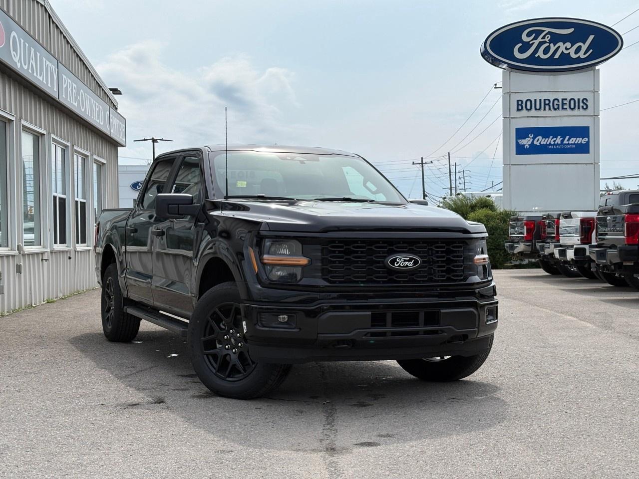 <p>Introducing the impressive 2026 Ford F-150 STX 4WD SuperCrew, finished in a striking black exterior. With its robust 4x4 drivetrain and finely tuned handling, this truck is designed to tackle any terrain with confidence.</p><p>The F-150s exterior is complemented by alloy wheels and an Agate Black Metallic finish that sets it apart on the road. Step inside to find a spacious black interior equipped with all the comfort and convenience you need, including air conditioning and heated mirrors for those cold Canadian mornings.</p><p>Stay connected and secure with the latest in technology, featuring smart device integration, a backup camera, and a Wi-Fi hotspot to keep you connected on the go. Safety is paramount, with lane assist, parking sensors, and brake assist providing you with peace of mind on every journey.</p><p>The 2026 Ford F-150 STX is perfect for adventurers and families alike, offering a blend of power, versatility, and state-of-the-art technology. Come visit us at Bourgeois Motors Ltd. to learn more and take this exceptional truck for a test driveyou wont be disappointed!</p> <p><span style=color:rgb( 58 , 80 , 95 )>The discount shown on vehicle represents the </span><u>Cash Purchase</u><span style=color:rgb( 58 , 80 , 95 )> discount and is inclusive of all non-stackable and stackable cash purchase discounts from Ford of Canada and Bourgeois Motors Ltd. and is offered in lieu of sub-vented lease or finance rates. To get details on current discounts applicable to this and other vehicles in our inventory for Lease and Finance customer, see a member of our team. All offers for lease or finance are On Approved Credit (OAC).While every effort is made to ensure the accuracy of discounts and programs, programs are subject to change without notice </span><span style=color:rgb( 119 , 119 , 119 )>and may not be accurate or completely current. While every reasonable effort is made to ensure the accuracy of this data, we are not responsible for any errors or omissions contained on these pages.</span></p> <p><strong>Why Choose the Bourgeois Auto Group?</strong></p><p>For 80 years, Bourgeois Auto Group has been delivering exceptional automotive experiences. Our factor trained teams work to ensure you receive the shopping experience you deserve; whether you're looking for a new or new-to-you vehicle.</p><p>Shop 24/7 with our online showroom and chat service, ensuring convenience every step of the way. No hidden fees, full disclosure, and every pre-owned vehicle comes with a Carfax® report for peace of mind.</p><p>We offer a wide selection of pre-owned vehicles, all competitively priced using real-time market data. Get the best deal on your purchase and trade-in with our free Live Market Analysis report.</p><p>Looking to sell your car? We buy any make or modelno purchase required. Our simple to use online trade valuation tool will provide you with a clear, transparent selling experience whether you buy our car or not.</p><p>Backed by hundreds dedicated employees across 4 convenient locations, were here to meet all your automotive needs. Visit us in Midland or Parry Sound and explore our inventory or schedule your next service today.</p> <p><strong>Financing Your Next Vehicle with Bourgeois Motors Ford in Midland:</strong></p><p>At Bourgeois Motors Ford, we make financing your next vehicle simple and stress-free! Our team works with trusted lenders to find flexible options tailored to your budget. Drive away with confidenceapply today!</p><p>Take advantage of our online pre-qualification tool, backed by Equifax and TD Bank to find the payment that works for you. Simply <a href=https://www.bourgeoismotors.com/free-credit-check/ rel=nofollow><strong>CLICK HERE</strong></a><strong> </strong>to use our secure online credit tool with no impact to your credit.</p>