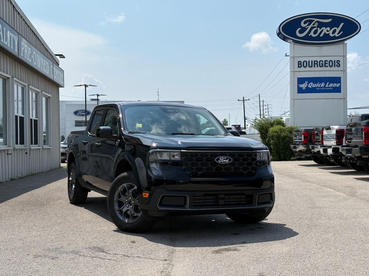 <p>Experience the pioneering 2026 Ford Maverick XLT AWD SuperCrew, presented in a striking Shadow Black exterior with a dynamic all-wheel-drive system and precise handling. This new model seamlessly marries practical functionality with contemporary style, making it the ultimate choice for truck enthusiasts.</p><p>Inside, indulge in a spacious blue interior that assures comfort and sophistication. The XLT Luxury Package enhances your driving pleasure with features like a soft vinyl wrapped heated steering wheel, an 8-way power driver seat, and heated mirrors, all crafted for your utmost convenience. Heated seats provide comfort during harsh Canadian winters.</p><p>Equipped with cutting-edge technology, the Maverick features the SYNC 4 system crowned by a remarkable 13.2" LCD center display. Youll enjoy Apple CarPlay and Android Auto connectivity, tailored to keep you in touch and in control. Safety and driver assistance are further assured with components like lane assist, a backup camera, and brake assist. The 4K Tow Package reinforces this vehicles capability for hauling with confidence.</p><p>Perfectly suited for both city navigators and adventurers, this Ford Maverick is built to accommodate your lifestyle. Connect with Bourgeois Motors Ltd. for more information and step behind the wheel of the future of trucks today.</p> <p><span style=color:rgb( 58 , 80 , 95 )>The discount shown on vehicle represents the </span><u>Cash Purchase</u><span style=color:rgb( 58 , 80 , 95 )> discount and is inclusive of all non-stackable and stackable cash purchase discounts from Ford of Canada and Bourgeois Motors Ltd. and is offered in lieu of sub-vented lease or finance rates. To get details on current discounts applicable to this and other vehicles in our inventory for Lease and Finance customer, see a member of our team. All offers for lease or finance are On Approved Credit (OAC).While every effort is made to ensure the accuracy of discounts and programs, programs are subject to change without notice </span><span style=color:rgb( 119 , 119 , 119 )>and may not be accurate or completely current. While every reasonable effort is made to ensure the accuracy of this data, we are not responsible for any errors or omissions contained on these pages.</span></p> <p><strong>Why Choose the Bourgeois Auto Group?</strong></p><p>For 80 years, Bourgeois Auto Group has been delivering exceptional automotive experiences. Our factor trained teams work to ensure you receive the shopping experience you deserve; whether you're looking for a new or new-to-you vehicle.</p><p>Shop 24/7 with our online showroom and chat service, ensuring convenience every step of the way. No hidden fees, full disclosure, and every pre-owned vehicle comes with a Carfax® report for peace of mind.</p><p>We offer a wide selection of pre-owned vehicles, all competitively priced using real-time market data. Get the best deal on your purchase and trade-in with our free Live Market Analysis report.</p><p>Looking to sell your car? We buy any make or modelno purchase required. Our simple to use online trade valuation tool will provide you with a clear, transparent selling experience whether you buy our car or not.</p><p>Backed by hundreds dedicated employees across 4 convenient locations, were here to meet all your automotive needs. Visit us in Midland or Parry Sound and explore our inventory or schedule your next service today.</p> <p><strong>Financing Your Next Vehicle with Bourgeois Motors Ford in Midland:</strong></p><p>At Bourgeois Motors Ford, we make financing your next vehicle simple and stress-free! Our team works with trusted lenders to find flexible options tailored to your budget. Drive away with confidenceapply today!</p><p>Take advantage of our online pre-qualification tool, backed by Equifax and TD Bank to find the payment that works for you. Simply <a href=https://www.bourgeoismotors.com/free-credit-check/ rel=nofollow><strong>CLICK HERE</strong></a><strong> </strong>to use our secure online credit tool with no impact to your credit.</p>