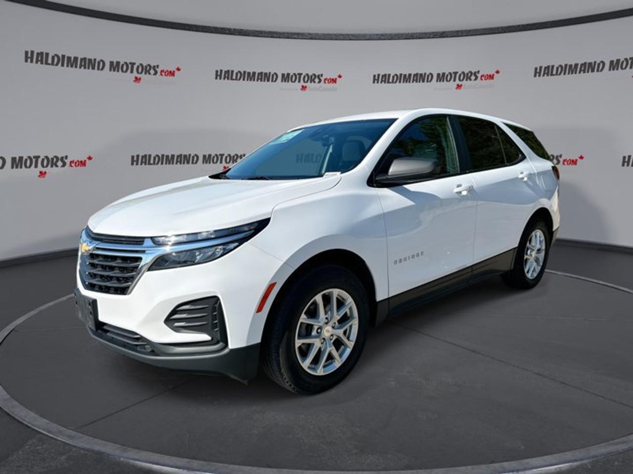// ACCIDENT FREE!! //<br /><br />Meet the 2023 Chevrolet Equinox LS FWD, a smart compact SUV that fits daily life with ease. This used model at Haldimand Motors Ltd. in Cayuga pairs a clean White exterior with a Grey interior, four doors, and a smooth 6-speed automatic transmission. It is powered by a 1.5-litre gas engine.<br /><br />This 2023 Chevrolet Equinox LS FWD has travelled 122,781 km and offers the comfort, safety, and connectivity many drivers want in a modern SUV. Its practical layout, easy controls, and strong list of key features make it a great choice for commuting, family use, and weekend travel.<br /><br />FEATURES OF THE Equinox LS FWD | No Accidents<br /><br />   White exterior with clean Grey interior<br />   1.5-litre gas engine with FWD<br />   Smooth 6-speed automatic transmission included<br />   Four-door SUV with practical everyday design<br /><br />ADVANCED SAFETY FEATURES<br /><br />   Backup camera helps with reversing confidence<br />   Lane departure warning adds extra awareness<br />   Anti-lock braking system supports controlled stops<br />   Stability control helps maintain road composure<br /><br />PERFORMANCE AND EFFICIENCY<br /><br />   1.5-litre gas engine balances daily performance<br />   Front-wheel drive supports confident road manners<br />   6-speed automatic delivers smooth shifting<br />   Cruise control helps on longer highway trips<br /><br />COMFORT AND CONVENIENCE<br /><br />   Heated front seats add cold-weather comfort<br />   Remote starter helps before you step in<br />   Front air conditioning keeps cabin comfortable<br />   Power windows add everyday ease and convenience<br /><br />TECHNONOLGY AND CONNECTIVITY<br /><br />   Apple CarPlay supports familiar phone access<br />   Android Auto adds simple smartphone integration<br />   Bluetooth integration supports hands-free communication<br />   WiFi hotspot helps keep devices connected<br /><br />CARGO SPACE<br /><br />   Rear trunk access makes loading simple<br />   SUV layout supports everyday cargo flexibility<br />   Spare tire adds practical travel confidence<br />   Four doors help passenger and cargo access<br /><br />AWARDS & RECOGNITIONS<br /><br />   Top Safety Pick, Insurance Institute for Highway Safety, 2023<br /><br />WHAT OTHER OWNERS LIKE<br /><br />   Easy-to-use infotainment and phone connectivity<br />   Comfortable ride for daily driving needs<br />   Helpful safety features for added confidence<br />   Useful cargo room for family errands<br /><br />Inside, this Equinox keeps things simple and user-friendly. You get push button start, an adjustable steering wheel, steering wheel audio controls, satellite radio, a power outlet, and illuminated driver and passenger vanity mirrors. Heated mirrors and power mirrors also help when weather in Ontario turns cold.<br /><br />Safety remains a strong part of this SUVs appeal. Along with the backup camera and lane departure warning, it includes driver and passenger airbags, side impact airbags, head side airbags, child safety locks, tire pressure monitoring, automatic door locks, and a passenger airbag sensor. These features help support peace of mind on busy roads.<br /><br />The cabin is set up for daily comfort with cloth seating, front air conditioning, a rear window defroster, and heated front seats. The automatic headlights add convenience when light changes fast, while the remote starter makes early mornings easier. Every feature works together to make each drive feel straightforward and comfortable.<br /><br />This Chevrolet Equinox is well suited for drivers who want a dependable SUV with practical features and modern tech. Its efficient size makes it easy to park, while its versatile interior and useful cargo area help it handle shopping trips, road trips, and daily errands with ease.<br /><br />This 2023 Chevrolet Equinox LS FWD | No Accidentss VIN is: 3GNAXHEG0PL157181.<br /><br />WHY CHOOSE US? <br /><br />Honest & Transparent Buying Experience: Weve been a trusted name in business since 1984.<br /><br />STRAIGHTFORWARD PRICING:<br />Our Advertised Price Includes:<br />>>Safety Certification (No separate fee!)<br />>>30-Day 100% Mechanical Warranty<br />>>FREE Carfax History Report.<br />>>No upcharge for paying cash.<br />(Prices Exclude HST and Licensing Fees only.)<br /><br />>>Browse 300+ vehicles all in ONE LOCATION<br /><br />EASY FINANCING: Great rates & open loans<br /><br />WE BUY CARS: Get Top Dollar for your trade-in, or sell us your vehicle for CASH! Even if you dont buy from us!<br /><br />STOP BY TODAY<br />Treat yourself - stop by Haldimand Motors Ltd. located at 42 Talbot St E, Cayuga, ON N0A 1E0 to make this car yours today!<br /><br />https://www.haldimandmotors.com/used/stock-461006.html