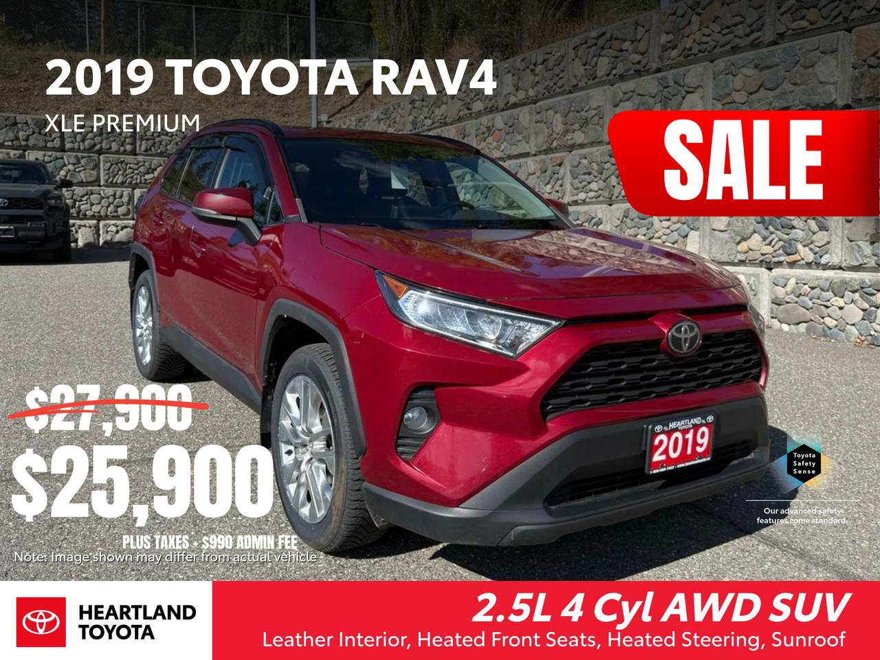 Ruby Flare Pearl (Red) 2019 Toyota RAV4 SUV / Crossover All-Wheel Drive Automatic