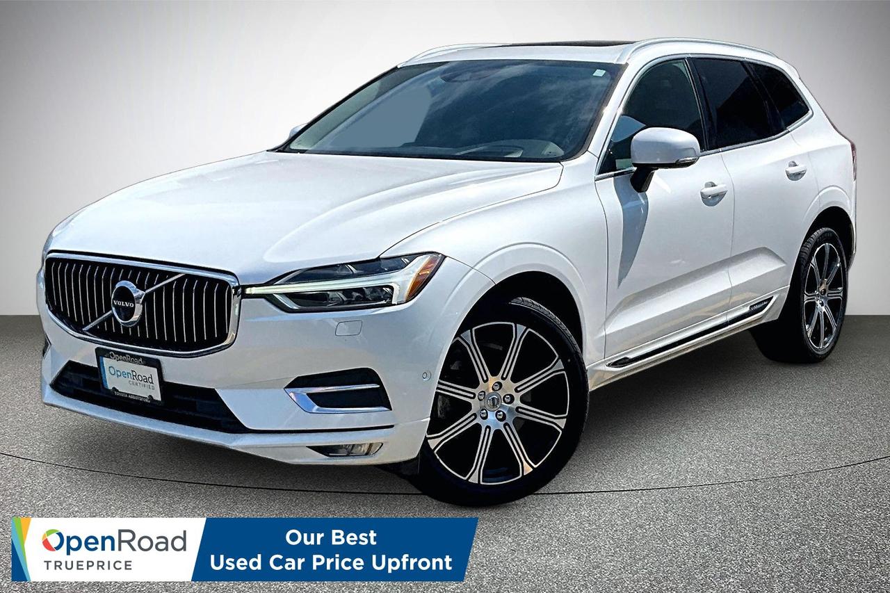 Experience Scandinavian luxury and exhilarating performance with this 2019 Volvo XC60 T6 AWD Inscription. Powered by a supercharged and turbocharged engine, the Inscription trim features premium leather seating, panoramic sunroof, heated front and rear seats, heated steering wheel, navigation, Harman Kardon premium audio, 360 degree camera, power tailgate, and advanced driver assistance features for added confidence. This luxury SUV delivers comfort, style, and capability in every drive. Come take it for a test drive today! Drive away with confidence from OpenRoad Toyota Abbotsford! Get our TruePrice upfront with no haggling and no hassle. Every OpenRoad Certified vehicle is fully inspected and backed by a Carfax history report. Visit us today at 30210 Automall Drive in Abbotsford or call now to book your test drive and get behind the wheel!  List Price subject to $595 Documentation Fee, $499 Lease/Finance Fee, and applicable taxes. VSA Dealer #40643
