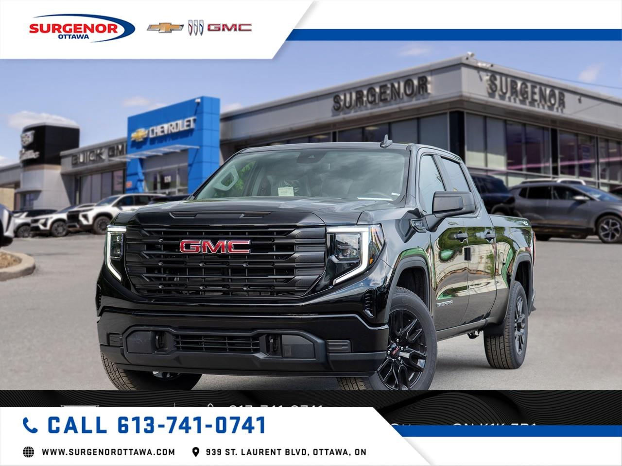 <p>Get behind the wheel of the 2026 GMC Sierra 1500 Pro, a commanding truck in sleek black with a robust 4×4 drivetrain that promises exceptional handling on various terrains. This new vehicle combines power and style, featuring a Crew Cab Standard Box that offers both space and sophistication.</p> <p>The exterior boasts 20-inch high-gloss black painted aluminum wheels and a body-color rear bumper, enhancing its bold appearance. The Onyx Black finish complements its rugged design. Climb inside to find a roomy Jet Black cloth interior, offering comfort with seats equipped with under-seat lockable storage and a colour-keyed carpeting to add a touch of elegance. The hard-working bed is protected by a spray-on bedliner adorned with the GMC logo.</p> <p>This Sierra is packed with technical innovations including the GMC Infotainment system, a 7-inch diagonal colour touchscreen, and compatibility with Android Auto and Apple CarPlay. On the safety front, features such as lane assist, a backup camera, and a theft-deterrent system provide peace of mind while on the road. Driver convenience is prioritized with a keyless entry, remote vehicle starter system, and cruise control.</p> <p>With its 2.7L TurboMax engine and advanced gear shifting technology, this truck caters to both adventure-seekers and those seeking high performance in their work vehicle. Contact Surgenor Chevrolet Buick GMC Cadillac today to learn more about this standout truck and take it for a test drive.</p>