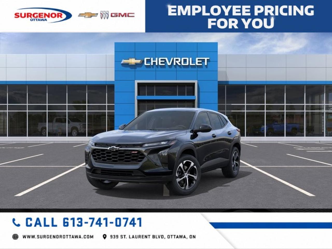 <p>Experience the 2026 Chevrolet Trax 1RS in a sleek black finish and superb front-wheel drive, perfect for urban mobility and composed handling. </p><p>The exterior of this SUV boasts bold 18-inch black-painted machined aluminum wheels, while the Mosaic Black Metallic color adds a touch of elegance to your drive. The interior features Jet Black/Grey cloth seats with eye-catching red accents and a user-friendly layout designed for comfort. </p><p>Stay connected with the Chevrolet Infotainment 3 System, which includes an 8-inch diagonal color touchscreen, and supports both wireless Apple CarPlay and Android Auto. Safety is a priority, with advanced features like lane assist, parking sensors, and a backup camera enhancing your peace of mind. Enjoy added convenience with remote start and heated front seats, mirrors, and steering wheel. </p><p>Ideal for urban adventurers and small families, the 2026 Chevrolet Trax 1RS combines style, technology, and safety. Contact Surgenor Chevrolet Buick GMC Cadillac today to learn more or arrange a test drive.</p>