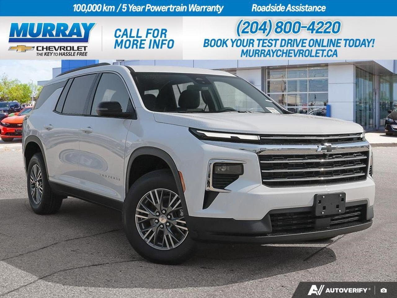 * SUMMIT WHITE * * ENGINE BLOCK HEATER * * LPO BLACK BOWTIE *  Step into the bold and dynamic 2026 Chevrolet Traverse LT, a sport utility vehicle that combines style and functionality for an unparalleled driving experience in Winnipeg. This Traverse boasts a powerful Gas I4 2.5L Turbocharged engine, delivering an impressive 328 horsepower for an exhilarating drive. Paired with a smooth 8-speed automatic transmission, handling and performance are seamlessly intertwined.  Inside, youll discover an inviting interior with Jet Black Premium Cloth Seat Trim, ensuring comfort for every journey. The Traverse also comes equipped with an array of advanced safety features including Lane Keeping Assist and Front Collision Mitigation, providing peace of mind for you and your passengers. Enjoy the convenience of a Power Liftgate and Remote Engine Start, making every adventure more enjoyable.  Stay connected and entertained with the latest technology, featuring Smart Device Integration and a WiFi Hotspot. The Traverses Adaptive Cruise Control and Heated Steering Wheel add to the driving comfort, making it a perfect choice for both city commutes and weekend escapes. With its spacious 3rd row seating and ample cargo space, this SUV is ready to accommodate all your needs.  Dealer Permit #1740