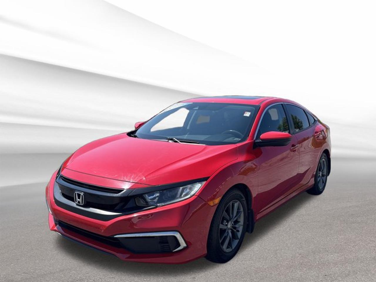 Meet a compact sedan that still feels smart, roomy, and rewarding to drive. This used 2021 Honda Civic Sedan EX in Red delivers everyday value with proven Honda dependability, a fuel-friendly 2.0-litre gas engine, and smooth CVT performance. With 121,767 km, this four-door front-wheel drive sedan is ready for Halifax commutes and weekend travel alike.The 2021 Honda Civic Sedan EX is well known for its balanced ride, easy visibility, and practical cabin design. Its clean exterior shape, confident road manners, and efficient Regular Unleaded I-4 2.0 L/122 engine make it a great fit for drivers who want comfort, low running costs, and trusted long-term quality from a compact sedan.FEATURES OF THE Civic Sedan EX2.0-litre four-cylinder gas engine includedContinuously variable transmission for smooth drivingFour-door sedan body adds practicalityFront-wheel drive for daily confidenceADVANCED SAFETY FEATURESAdvanced airbag system helps protect occupantsAnti-lock brakes support controlled stoppingStability control helps maintain composureTraction control assists on slippery roadsPERFORMANCE AND EFFICIENCY2.0-litre engine balances power and economyCVT supports smooth, efficient accelerationFront-wheel drive suits Canadian driving needsCompact size helps with city parkingCOMFORT AND CONVENIENCEFour doors provide easy passenger accessSpacious cabin supports daily usabilityWell-planned controls feel simple to useSedan design adds everyday practicalityTECHNOLOGY AND CONNECTIVITYClear driver displays are easy readingUser-friendly layout keeps functions accessibleConvenient controls support daily drivingCabin design feels modern and practicalCARGO SPACETrunk area handles daily essentials wellSedan layout keeps cargo neatly enclosedRear space supports grocery and gearPractical storage suits busy lifestylesAWARDS & RECOGNITIONSTop Safety Pick, Insurance Institute for Highway Safety, 2021Best Buy Compact Car, The Car Guide, 2021WHAT OTHER OWNERS LIKESmooth ride quality for daily commutingExcellent fuel economy in real drivingSpacious cabin for compact sedan classStrong long-term reliability and resale valueFor drivers shopping at Steele Halifax Chrysler Dodge Jeep Ram FIAT, this used 2021 Honda Civic Sedan EX stands out with a smart mix of efficiency, comfort, and trusted engineering. The red exterior adds extra curb appeal, while the compact footprint makes it easy to live with in traffic, parking lots, and tighter urban spaces.This sedan is a great option for first-time buyers, commuters, students, or anyone who wants a dependable vehicle with a strong reputation. The 2021 Honda Civic Sedan EX continues to be one of the most respected compact cars on Canadian roads thanks to its comfort, efficiency, and solid owner satisfaction.Visit Steele Halifax Chrysler Dodge Jeep Ram FIAT in Halifax to see this well-kept Honda sedan in person and discover how easily it can fit into your daily routine.This 2021 Honda Civic Sedan EXs VIN is: 2HGFC2F79MH003578 .We invite you to book a viewing and test drive at your earliest convenience