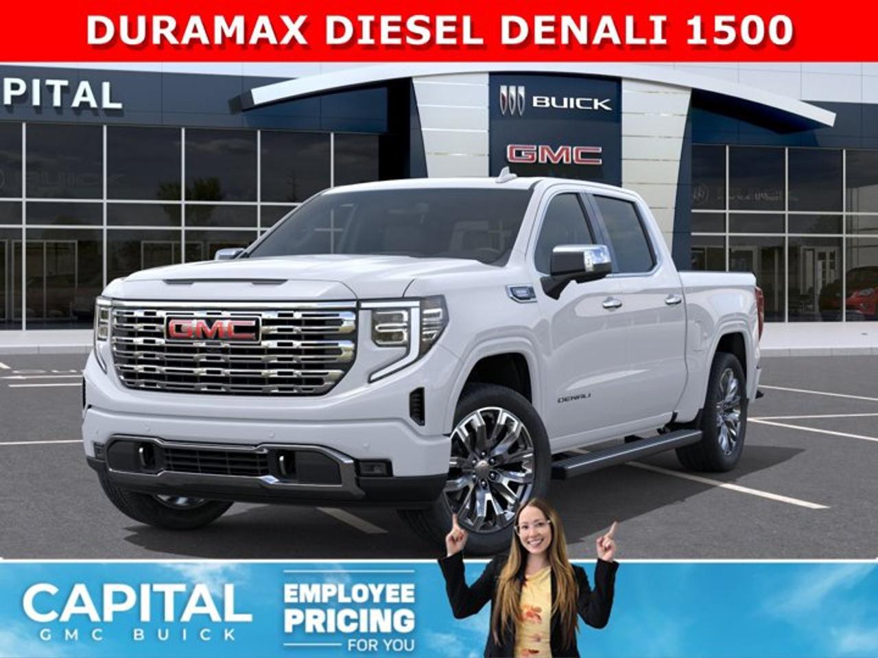 Check out this 2026 Sierra 1500 Crew Cab Denali DIESEL with the RESERVE PACKAGE. Equipped with a ton of options like Heated and Cooled Seats, POWER SUNROOF, Heated Steering, Body Color Arch Moldings, 360 CAM, Rear Streaming Camera Mirror, Heads-up Display, 22 Inch Wheels, Heated Rear Seats, Massive Touchscreen, Power Assist Steps, and so much more... CALL NOWAsk for the Internet Department for more information or book your test drive today!AMVIC Licensed Dealer - Licence Number B1044900