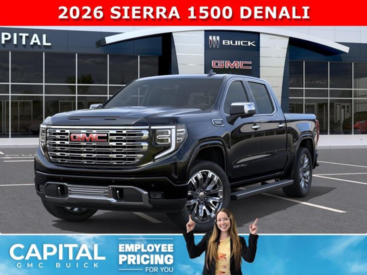 Check out this 2026 Sierra 1500 Crew Cab Denali with the RESERVE PACKAGE. Equipped with a ton of options like Heated and Cooled Seats, POWER SUNROOF, Heated Steering, Body Color Arch Moldings, 360 CAM, Rear Streaming Camera Mirror, Heads-up Display, 22 Inch Wheels, Heated Rear Seats, Massive Touchscreen, Power Assist Steps, and so much more... CALL NOWAsk for the Internet Department for more information or book your test drive today!AMVIC Licensed Dealer - Licence Number B1044900