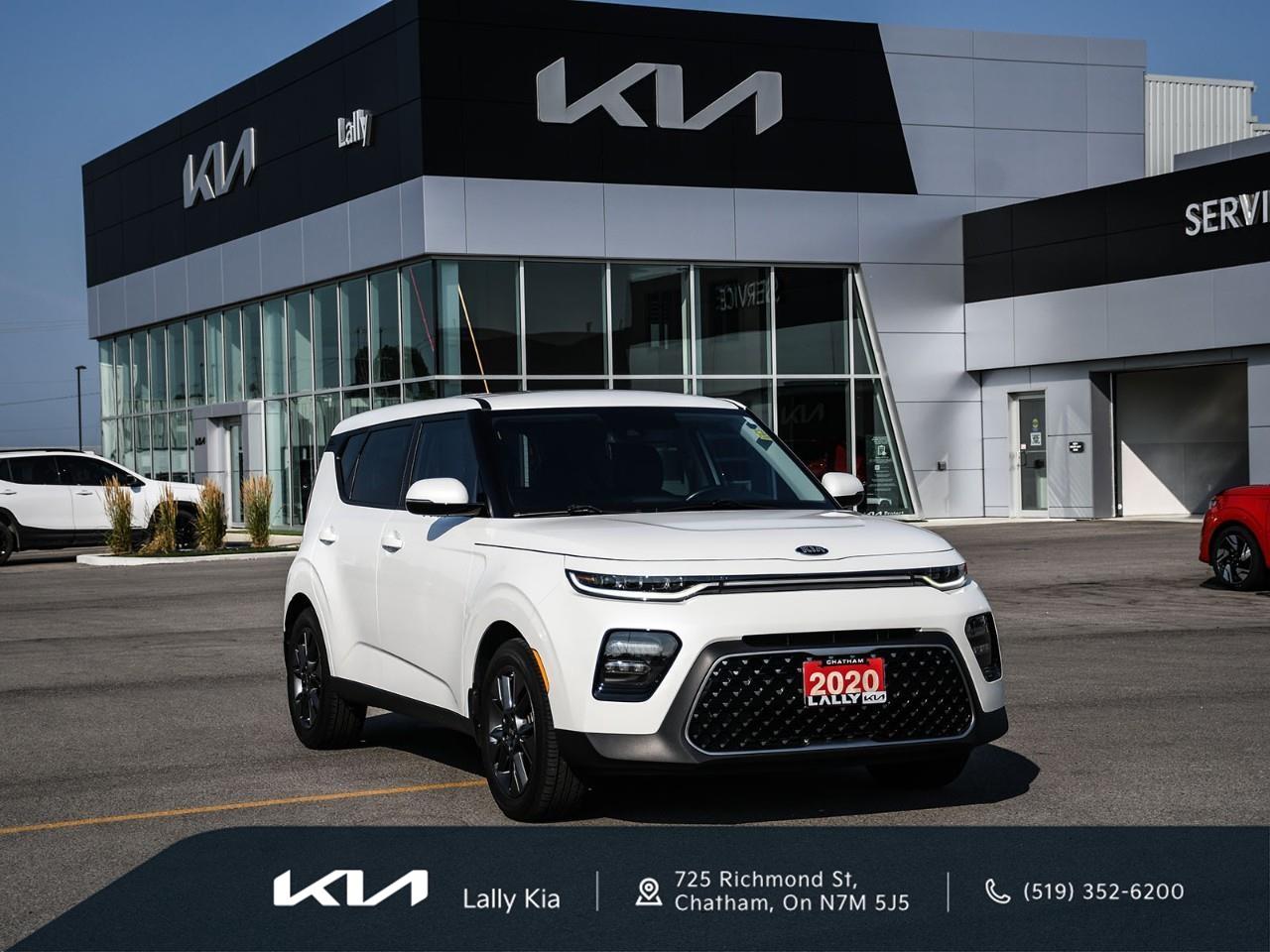 <p>2020 Kia Soul - EX | Clean CarFax | Low KMs | One Owner | Local Trade</p><ul><li><p><strong>Condition:</strong> Low KMs, One Owner, Local Trade, CarFax available for download</p></li><li><p><strong>Performance:</strong> 2.0L 4-Cylinder Engine, Front-Wheel Drive (FWD), Intelligent Variable Transmission (IVT)</p></li><li><p><strong>Seating & Comfort:</strong> Premium Cloth Seating, Heated Front Seats, Heated Steering Wheel, Automatic Climate Control, Smart Key with Push Button Start</p></li><li><p><strong>Technology:</strong> Apple CarPlay & Android Auto, 8-inch Touchscreen Display, Bluetooth Connectivity, Rearview Camera, Steering Wheel Audio Controls, USB Connectivity</p></li><li><p><strong>Safety:</strong> Blind Spot Collision Warning, Rear Cross Traffic Collision Warning, Lane Keep Assist, Driver Attention Warning, Electronic Stability Control, Traction Control</p></li><li><p><strong>Notes:</strong> One Owner Local Trade with low kilometres that has been <strong>serviced here at Lally Kia</strong>, giving you added confidence in its maintenance history. A versatile hatchback offering outstanding practicality, modern technology, and exceptional value. <strong>CarFax available for download.</strong></p></li><li><p>Financing Available</p></li><li><p>Trade-Ins Welcome</p></li><li><p>Extended Warranty Options</p></li></ul><p>Every used vehicle undergoes a 135-point inspection.</p><p>Pre-owned vehicles are supplied with one key. Any additional keys received from the previous owner will be included at delivery at no charge. Extra keys may be purchased at the customer's request and expense.</p> <p>We use no hassle no haggle live market pricing! Save money and time.</p><p>All prices shown include all fees. Reconditioning and Full Detailing. Taxes and Licensing extra.</p><p>All Pre-Owned vehicles come standard with one key. If we received additional keys from the previous owner they will be with the vehicle upon delivery at no cost. Additional keys may be purchased at customers requested and expense.</p><p>Book your appointment today!</p>