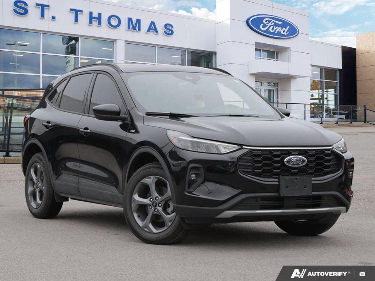 Recent Arrival!<br>Escape ST-Line Select, 4D Sport Utility, EcoBoost 2.0L I4 GTDi DOHC Turbocharged VCT, 8-Speed Automatic, AWD, Black Metallic, Ebony, 3.47 Axle Ratio, 8-Way Power Driver Seat, Equipment Group 401A, Front Bucket Seats, Heated front seats, SYNC 4 Communications & Entertainment System, Wheels: 18 Rock Metallic Painted Aluminum.<br><br><br>AWD<br>8-Speed Automatic EcoBoost 2.0L I4 GTDi DOHC Turbocharged VCT<br>Black Metallic