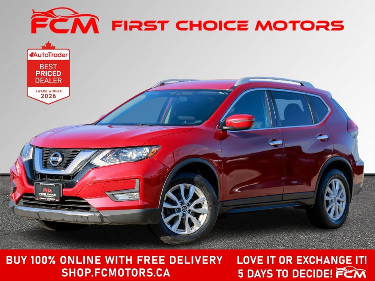 ** ** SPECIAL LIMITED TIME OFFER ** ** PURCHASE ANY VEHICLE THIS WEEK AND RECEIVE 4 BRAND-NEW ALL-SEASON TIRES AT NO ADDITIONAL COST!!! DON   T MISS THIS EXCLUSIVE CHANCE TO UPGRADE YOUR RIDE AND STAY PREPARED FOR ANY WEATHER!!! <br><br>EXCITING NEWS FROM FIRST CHOICE MOTORS! Our brand-new online showroom is now open to the public, bringing the ultimate car shopping experience right to your fingertips! Enjoy a 100% online car shopping experience, with over 500 certified vehicles in stock, comprehensive protection plans, and thousands of new auto parts & accessories available! Plus, for a limited time, were offering FREE deliveries across Ontario on all vehicle purchases! Dont miss out   visit Shop.fcmotors.ca to find and upgrade your perfect vehicle today!<br><br>Welcome to First Choice Motors, the largest car dealership in Toronto of pre-owned cars, SUVs, and vans priced between $5000-$15,000. With an impressive inventory of over 300 vehicles in stock, we are dedicated to providing our customers with a vast selection of affordable and reliable options. <br><br>Were thrilled to offer a used 2017 Nissan Rogue SV, red color with 228,000km (STK#10114) This vehicle was $9990 NOW ON SALE FOR $8990. It is equipped with the following features:<br>- Automatic Transmission<br>- Heated seats<br>- Bluetooth<br>- Reverse camera<br>- Alloy wheels<br>- Power windows<br>- Power locks<br>- Power mirrors<br>- Air Conditioning<br><br>At First Choice Motors, we believe in providing quality vehicles that our customers can depend on. All our vehicles come with a 36-day guarantee on all safety related items. We also offer additional warranty options up to 5 years for our customers who want extra peace of mind.<br><br>Furthermore, all our vehicles are sold fully certified with brand new brakes rotors and pads, a fresh oil change, and brand new set of all-season tires installed & balanced. You can be confident that this car is in excellent condition and ready to hit the road.<br><br>At First Choice Motors, we believe that everyone deserves a chance to own a reliable and affordable vehicle. Thats why we offer financing options with low interest rates starting at 7.9% O.A.C. Were proud to approve all customers, including those with bad credit, no credit, students, and even 9 socials. Our finance team is dedicated to finding the best financing option for you and making the car buying process as smooth and stress-free as possible.<br><br>Our dealership is open 7 days a week to provide you with the best customer service possible. We carry the largest selection of used vehicles for sale under $9990 in all of Ontario. We stock over 300 cars, mostly Hyundai, Chevrolet, Mazda, Honda, Volkswagen, Toyota, Ford, Dodge, Kia, Mitsubishi, Acura, Lexus, and more. With our ongoing sale, you can find your dream car at a price you can afford. Come visit us today and experience why we are the best choice for your next used car purchase!<br><br>All prices include $22.00 OMVIC Fee.  Excludes, license plates, ownership registration and ONTARIO HST (13%)<br>*No Credit Card payments can be accepted for Vehicle Purchases*