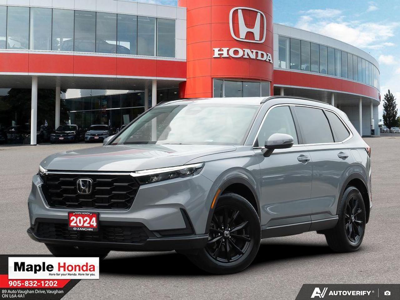 Recent Arrival! 2024 Honda CR-V Sport Sunroof| Auto Start| Honda Sensing| Apple Car Play

AWD CVT 1.5L I4 Turbocharged DOHC 16V LEV3-ULEV50 190hp

Certified.

Certification Program Details: * 7 year / 160,000 km Power Train Warranty whichever comes first. This is an additional 2 year/60,000 kms beyond the original factory Power Train warranty. Honda Certified Used Vehicles also have the option to upgrade to a Honda Plus Extended Warranty * Vehicle history report. Access to My Honda * Multipoint Inspection * 24 hours/day, 7 days/week * 7 day/1,000 km exchange privilege whichever comes first * Exclusive finance rates on Certified Pre-Owned Honda models AWD CVT

Why Buy from Maple Honda? REVIEWS: Why buy an used car from Maple Honda? Our reviews will answer the question for you. We have over 2,500 Google reviews and have an average score of 4.9 out of a possible 5. Who better to trust when buying an used car than the people who have already done so? DEPENDABLE DEALER: The Zanchin Group of companies has been providing new and used vehicles in Vaughan for over 40 years. Since 1973 our standards of excellent service and customer care has enabled us to grow to over 34 stores in the Great Toronto area and beyond. Still family owned and still providing exceptional customer care. WARRANTY / PROTECTION: Buying an used vehicle from Maple Honda is always a safe and sound investment. We know you want to be confident in your choice and we want you to be fully satisfied. Thats why ALL our used vehicles come with our limited warranty peace of mind package included in the price. No questions, no discussion - 30 days safety related items only. From the day you pick up your new car you can rest assured that we have you covered. TRADE-INS: We want your trade! Looking for the best price for your car? Our trade-in process is simple, quick and easy. You get the best price for your car with a transparent, market-leading value within a few minutes whether you are buying a new one from us or not. Our Used Sales Department is ALWAYS in need of fresh vehicles. Selling your car? Contact us for a value that will make you happy and get paid the same day. Https:/www.maplehonda.com.

Easy to buy, easy for servicing. You can find us in the Maple Auto Mall on Jane Street north of Rutherford. We are close both Canadas Wonderland and Vaughan Mills shopping centre. Easy to call in while you are shopping or visiting Wonderland, Maple Honda provides used Honda cars and trucks to buyers all over the GTA including, Toronto, Scarborough, Vaughan, Markham, and Richmond Hill. Our low used car prices attract buyers from as far away as Oshawa, Pickering, Ajax, Whitby and even the Mississauga and Oakville areas of Ontario. We have provided amazing customer service to Honda vehicle owners for over 40 years. As part of the Zanchin Auto group we offer dependable service and excellent customer care. We are here for you and your Honda.