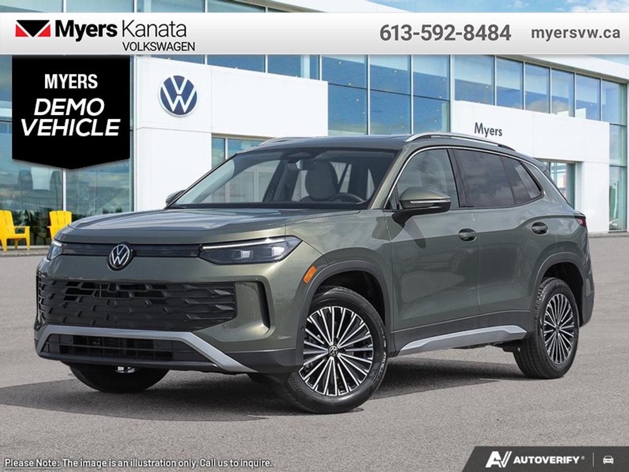 <b>Power Liftgate,  Wireless Charging,  Heated Seats,  Heated Steering Wheel,  Adaptive Cruise Control!</b><br> <br> The 2026 Volkswagen Tiguan features advanced safety and driver-assist technologies engineered to support your journey with confidence.<br> <br>From the outside, the 2026 Volkswagen Tiguan makes a bold impression with its upright proportions, sharp body lines and modern lighting elements that reflect Volkswagens evolving design language. Inside, the cabin highlights quality materials, intuitive connectivity and seating designed to comfortably accommodate passengers and gear. With its refined look, intelligent features and Volkswagens reputation for engineering, the Tiguan delivers a well-balanced and engaging compact SUV experience.<br> <br>This Avocado Grn Prl SUV has an Automatic transmission and is powered by a 201HP 2.0L 4 Cylinder Engine. <br> <br> Our Tiguans trim level is Comfortline. Standard features include heated front seats with a heated steering wheel, a power liftgate for rear cargo access, adaptive cruise control, remote engine start, wireless device charging, and a 12.9-inch infotainment screen with wireless Apple CarPlay and Android Auto. Safety features also include lane keep assist with lane departure warning, collision mitigation, blind spot alert, and front and rear parking sensors. This vehicle has been upgraded with the following features: Power Liftgate, Wireless Charging, Heated Seats, Heated Steering Wheel, Adaptive Cruise Control, Remote Start, Lane Keep Assist. This is a demonstrator vehicle driven by a member of our staff, so we can offer a great deal on it.<br><br> <br>To apply right now for financing use this link: <a href=https://www.myersvw.ca/financing-request/ target=_blank>https://www.myersvw.ca/financing-request/</a><br> <br/><br>Call one of our experienced Sales Representatives today and book your very own test drive! Why buy from us? Move with the Myers Automotive Group since 1942! We take all trade-ins - Appraisers on site!<br> Come by and check out our fleet of 30+ used cars and trucks and 140+ new cars and trucks for sale in Kanata.  o~o