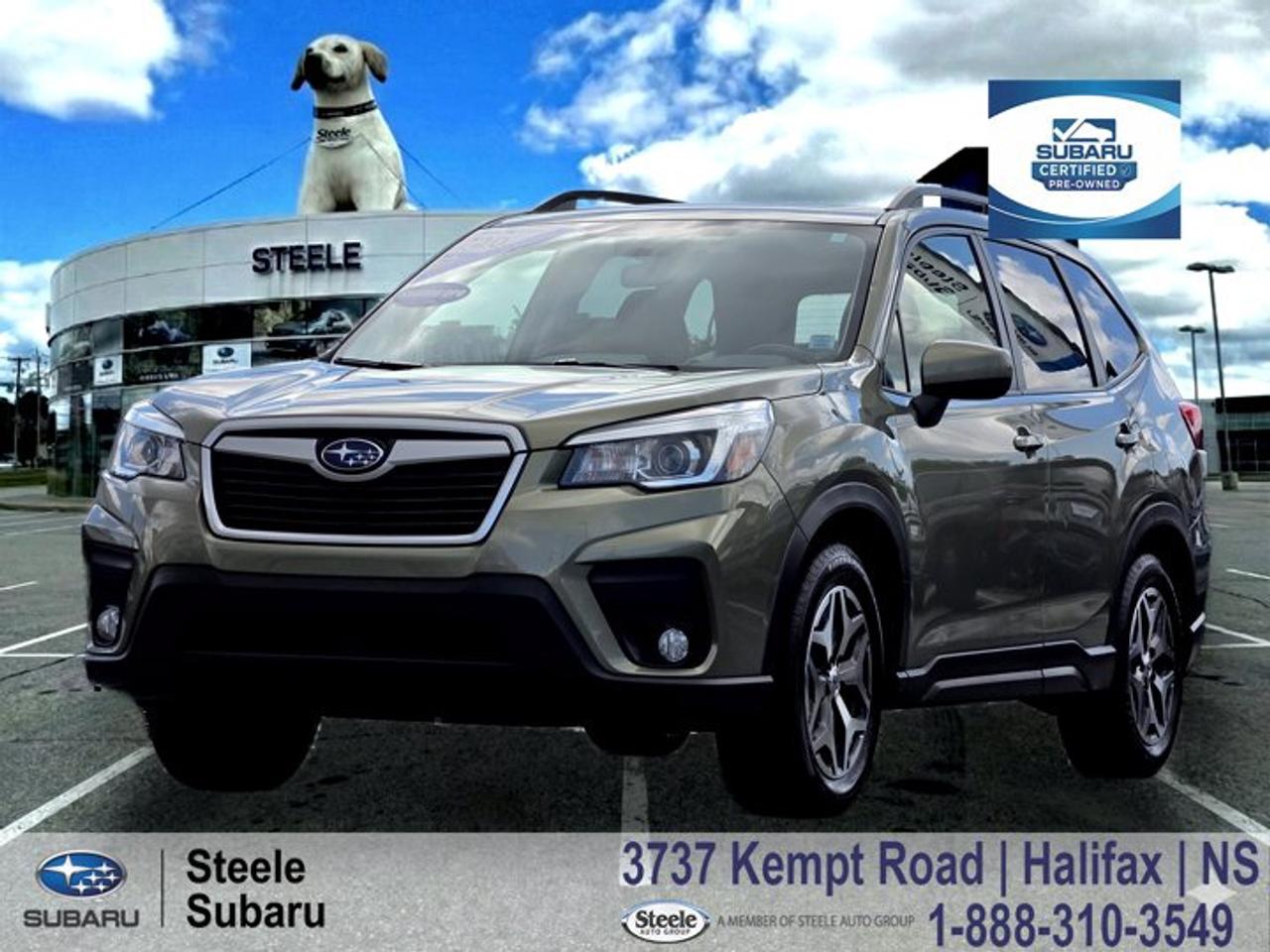 2020 Subaru Forester Touring | Symmetrical AWD | EyeSight Driver Assist | Heated Seats | Panoramic SunroofSubaru Certified Pre-Owned (CPO) | Rates as low as 3.99%* | CPO Warranty IncludedFrom daily Dartmouth commutes to weekend drives through the Annapolis Valley in bloom, this Forester Touring is built for the way Nova Scotians live and travel. This one-owner trade-in is ready to go, offering the confidence of recent maintenance and fresh all-season tires for everything from Halifax errands to summer road trips across the province.The Touring trim strikes an excellent balance between comfort, capability, and value in the Forester lineup. Powered by a 2.5L SUBARU BOXER engine paired with a Lineartronic CVT, it delivers smooth, efficient performance while Subaru Symmetrical Full-Time AWD provides year-round confidence in changing Maritime conditions. This one-owner trade-in has recently undergone Subarus Certified Pre-Owned inspection process and received a comprehensive 120,000 km maintenance service, including synthetic oil and filter service, brake fluid replacement, fuel system service, new air and cabin filters, PCV valve replacement, tire rotation, and a fresh set of new all-season tires. The result is a well-prepared Forester that offers practicality, excellent visibility, and the versatility that has made it one of Subarus most popular SUVs.Performance & Safety* 2.5L SUBARU BOXER 4-cylinder engine* Lineartronic CVT automatic transmission* Symmetrical Full-Time AWD* EyeSight Driver Assist Technology* Adaptive Cruise Control* Pre-Collision Braking System* Lane Departure Warning* Lane Keep Assist* Vehicle Dynamics Control* Traction Control System* X-Mode with Hill Descent Control* Rearview cameraComfort & Tech* Heated front seats* Heated exterior mirrors* Premium cloth upholstery* 6.5-inch touchscreen infotainment system* Apple CarPlay & Android Auto* Keyless entry* Remote engine start capability* Automatic climate control* Panoramic power sunroof* Power drivers seat* SUBARU STARLINK multimedia system* Split-folding rear seatsContact Steele Subaru in Halifax to schedule a test drive and experience everything this Forester Touring has to offer. With fresh maintenance already completed and new all-season tires installed, its ready to help you make the most of the Nova Scotia summer.SUBARU CERTIFIED PRE-OWNEDThis vehicle is Subaru Certified Pre-Owned, having successfully passed a comprehensive 160-Point Inspection completed by Subaru factory-trained technicians to ensure quality and peace of mind. Any needed repair or maintenance is performed before the vehicle is certified, so it meets Subarus standards for safety, security, and performance. Every Subaru CPO vehicle includes a CARFAX® Vehicle History Report for full transparency. Your Subaru CPO also includes a Certified Limited Warranty with coverage based on age and mileage (minimum 3-month/5,000-km), with upgrade options available through Subaru Protection Plan. For added confidence, Subaru 360 C.A.R.E. 24-hour roadside assistance backed by CAA is included across Canada and the U.S., and youll receive a one-time 10-day / 1,000-km exchange privilege with the selling dealer. Buy with confidence knowing this vehicle has been thoroughly checked and prepared to Subarus standards. Trade-ins are always welcome, and were here to help make your next vehicle purchase smooth and worry-free.Ask us about flexible financing or extended warranty options.*Limited time purchase financing offer provided through Subaru Financial Services by TCCI for qualifying Subaru Certified Pre-Owned Vehicles on approved credit. Rates are subject to change without notice. See your participating Subaru dealer for complete details, terms and conditions.