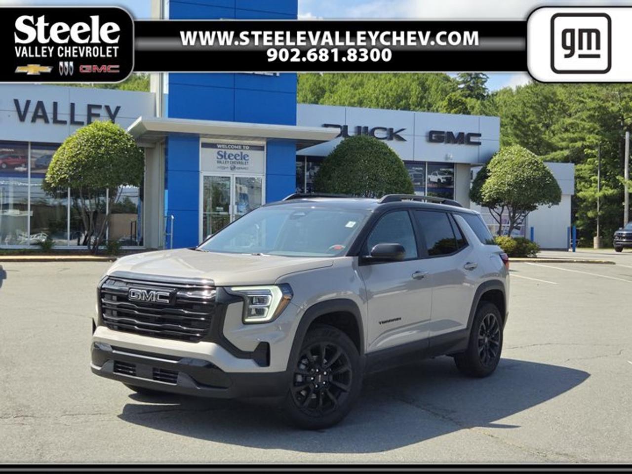 TRANSMISSION, CONTINUOUSLY VARIABLE (CVT) (STD), RIVERSTONE METALLIC, LPO, BLACK GMC EMBLEMS, FRONT AND REAR, ENGINE, 1.5L TURBO DOHC 4-CYLINDER, SIDI, VVT (175 hp [131 kW] @ 5600 rpm, 184 lb-ft of torque [250 Nm] @1750-4800 rpm). (STD), EBONY TWILIGHT METALLIC ROOF (Includes (DEU) Mirror caps, Ebony Twilight., BLACK EDITION includes (PJO) 19 high gloss Black aluminum wheels, darkened grille and C shaped surrounding bezel, black mirror caps, (V2P) Black roof-mounted side rails, Black exterior accents, (SFZ) Black GMC emblems, LPO and Black exterior badging., Wireless Apple CarPlay/Wireless Android Auto, Windows, express up/down driver and express down all passengers, Window, rear side, solar absorbing, privacy tinting, Wi-Fi Hotspot capable (Terms and limitations apply. See onstar.ca or dealer for details.). This GMC Terrain has a strong Turbocharged Gas I4 1.5L/-TBD- engine powering this Variable transmission.* Experience a Fully-Loaded GMC Terrain FWD Elevation *Wheels, 17 (43.2 cm) Grazen Metallic, machined aluminum, Wheel, spare, 17 (43.2 cm) steel, Visors, driver and front passenger illuminated vanity mirrors covered, Vehicle health management provides advanced warning of vehicle issues, USB ports, 2, one type A and one type-C, data/charge, located in the front area of the centre console, USB ports, 2 type-C, located on back of centre console, charge-only, Tires, 235/65R17, all-season blackwall, Tire, compact spare, T125/70R17, blackwall, Teen Driver a configurable feature that lets you activate customizable vehicle settings associated with a key fob, to help encourage safe driving behaviour. It can limit certain available vehicle features, and it prevents certain safety systems from being turned off. An in-vehicle report card gives you information on driving habits and helps you to continue to coach your new driver, Tail lamps, LED, Suspension, front, MacPherson strut and rear 4-link, Steering wheel, sport-style, Steering wheel, heated, Speedometer, kilometres / miles, SiriusXM with 360L Trial Subscription. SiriusXM with 360L transforms your customers ride with our most extensive and personalized radio experience on the road. (IMPORTANT: The SiriusXM trial subscription is not provided on vehicles that are ordered for Fleet Daily Rental (FDR) use. Certain features and/or content may not be available unless an active data connection is enabled in the vehicle. Content varies by SiriusXM subscription plan. Features and display may vary by vehicle. All SiriusXM services require a subscription, sold separately by SiriusXM after the trial period. Your SiriusXM service will automatically stop at the end of your trial unless you decide to subscribe. If you decide to continue service after your trial, the subscription plan you choose will continue for an indeterminate term and you will be charged according to your chosen payment method at the then current rates unless and until you cancel. Taxes apply. Please see the SiriusXM Customer Agreement at siriusxm.ca/terms for complete terms and how to cancel, which includes calling SiriusXM at 1-888-539-7474. All rates, content, and programming are subject to change. SiriusXM uses personal information in accordance with SiriusXM Privacy Policy, available at siriusxm.ca/privacy. SiriusXM Canada Inc. SiriusXM, the SiriusXM logo, channel names and logos are trademarks of Sirius XM Radio Inc. and are used under license.), Side Bicyclist Alert, Shutters, front upper and lower grille, active, Seats, heated driver and front passenger, Seats, front bucket, Seat trim, Premium Cloth.* Visit Us Today *Stop by Steele Valley Chevrolet Buick GMC Cadillac located at 9184 Commercial Street, New Minas, NS, NS B4N3V9 for a quick visit and a great vehicle!*Disclaimer*Please verify all information with a Steele Valley representative.