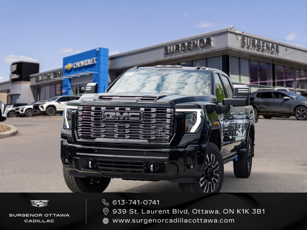 <p>Experience the pinnacle of luxury and capability with the 2026 GMC Sierra 2500HD Denali Ultimate in an elegant black exterior complemented by a robust 4x4 drivetrain. This new truck is your perfect companion for tackling any road with confidence and style.</p><p>The Sierra 2500HD stands out with its premium styling and features, including 20-inch ultra-bright machined aluminum wheels with gloss black inserts and black painted pockets. The Onyx Black exterior is accentuated with body-color wheel arch moldings, providing a commanding presence on the road. Step inside the well-appointed interior, where youll find luxurious full grain leather seats in an attractive Alpine Umber. Front bucket seats with a central console provide comfort and convenience, while the dual sunroof/moonroof adds an aura of openness.</p><p>Innovative technology and safety features make the Sierra 2500HD a leader in its class. The 13.4-inch diagonal premium GMC infotainment system offers Google built-in apps, navigation, voice assistance, and wireless Android Auto and Apple CarPlay capabilities. Enjoy peace of mind with advanced driver assistance features such as lane assist, heads-up display, adaptive cruise control, and parking sensors. The powerful Duramax 6.6L Turbo-Diesel V8 engine, capable of 470 hp, ensures remarkable performance.</p><p>This top-tier truck is ideal for those who demand excellence, making it perfect for both work and leisure. Don't miss this opportunity to own a vehicle that blends power, luxury, and tech. Contact Surgenor Chevrolet Buick GMC Cadillac today for more information and schedule a test drive to experience the 2026 GMC Sierra 2500HD Denali Ultimate for yourself.</p>