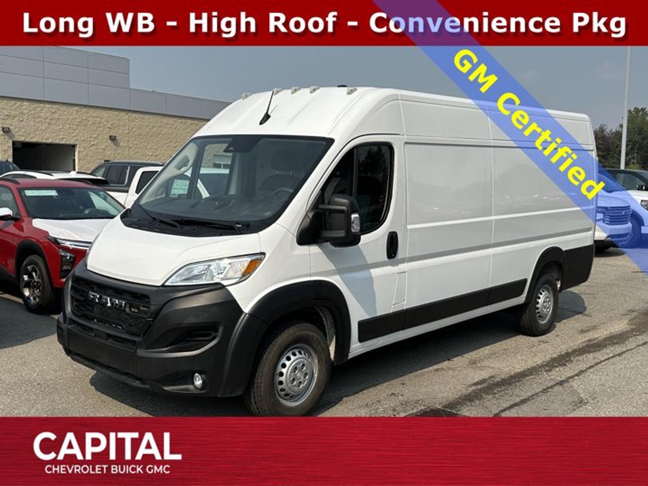Recent Arrival!Ask for the Internet Department for more information or book your test drive today! Call 403-256-4960 for fast answers at your fingertips! Disclaimer: All prices are plus taxes. See dealer for details. AMVIC Licensed Dealer # B2020028.2025 ProMaster 3500 9-Speed Automatic FWD ProMaster 3500 High Roof, 3D Extended Cargo Van, 16 x 6 Steel Wheels, Air Conditioning, Apple CarPlay/Android Auto, Convenience Group, Heavy-Duty Suspension, Manual 4-Way Front Passenger Seat, Passenger Bucket Seat, Quick Order Package 22B Tradesman w/Pass Seat, Rear Cargo LED Lamp.