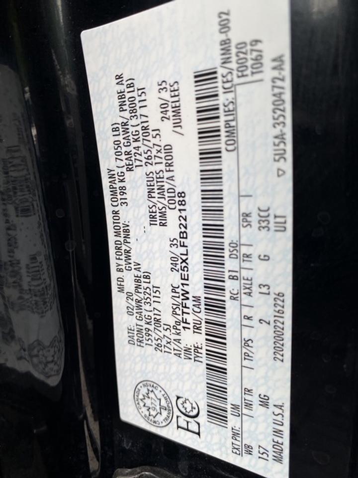 2020 Ford F-150 XLT CREW CAB STD BED 4WD SUPERCREW Photo