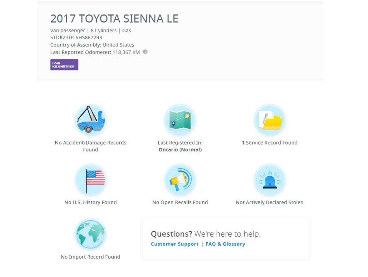 2017 Toyota Sienna 5dr LE 8-Pass   CleanCarfax PowerSIdeDoor BackCame Photo5